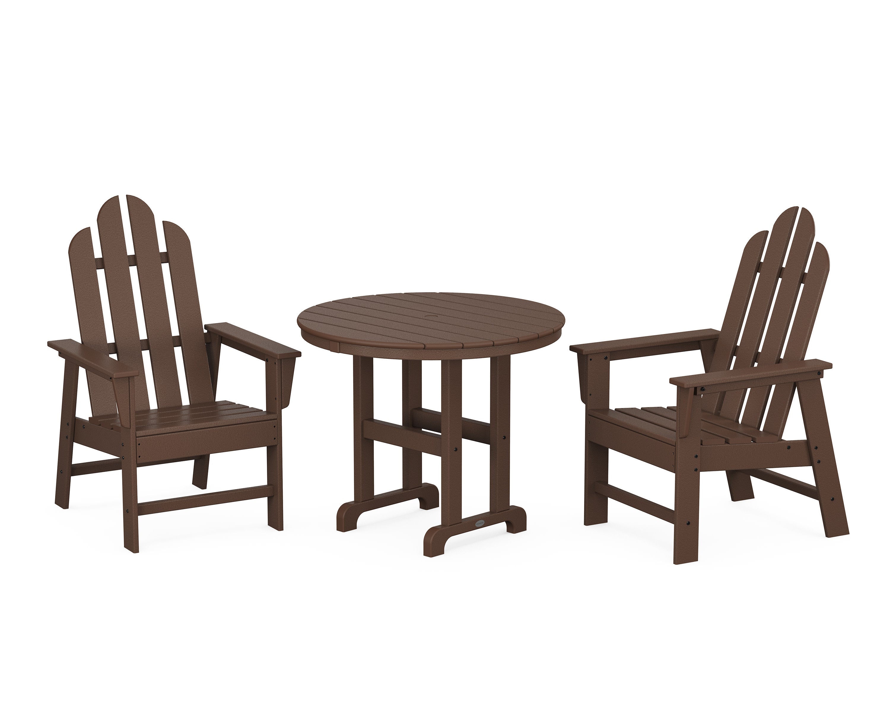 Long Island 3-Piece Round Dining Set in Mahogany