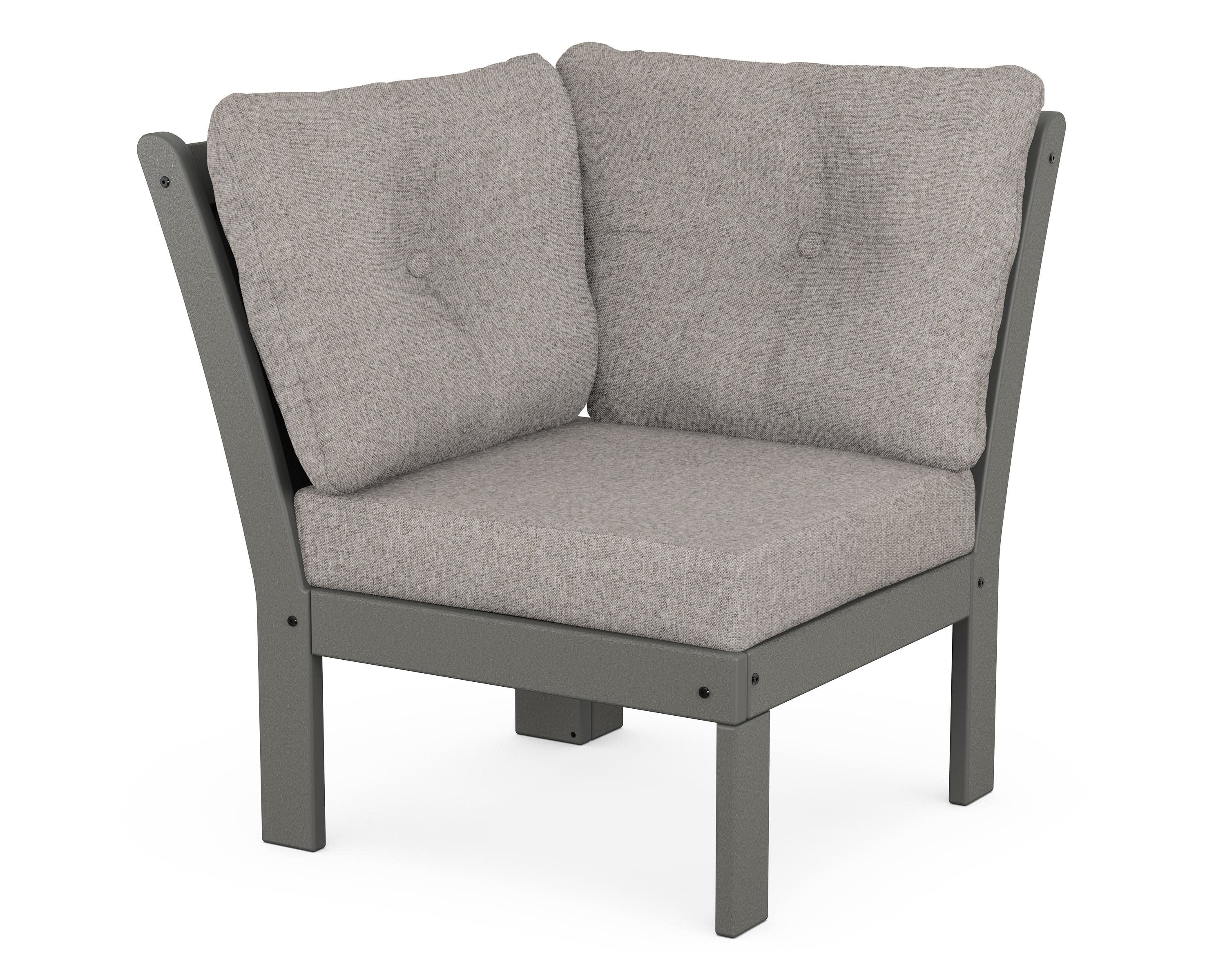 Vineyard Modular Corner Chair in Slate Grey / Weathered Tweed