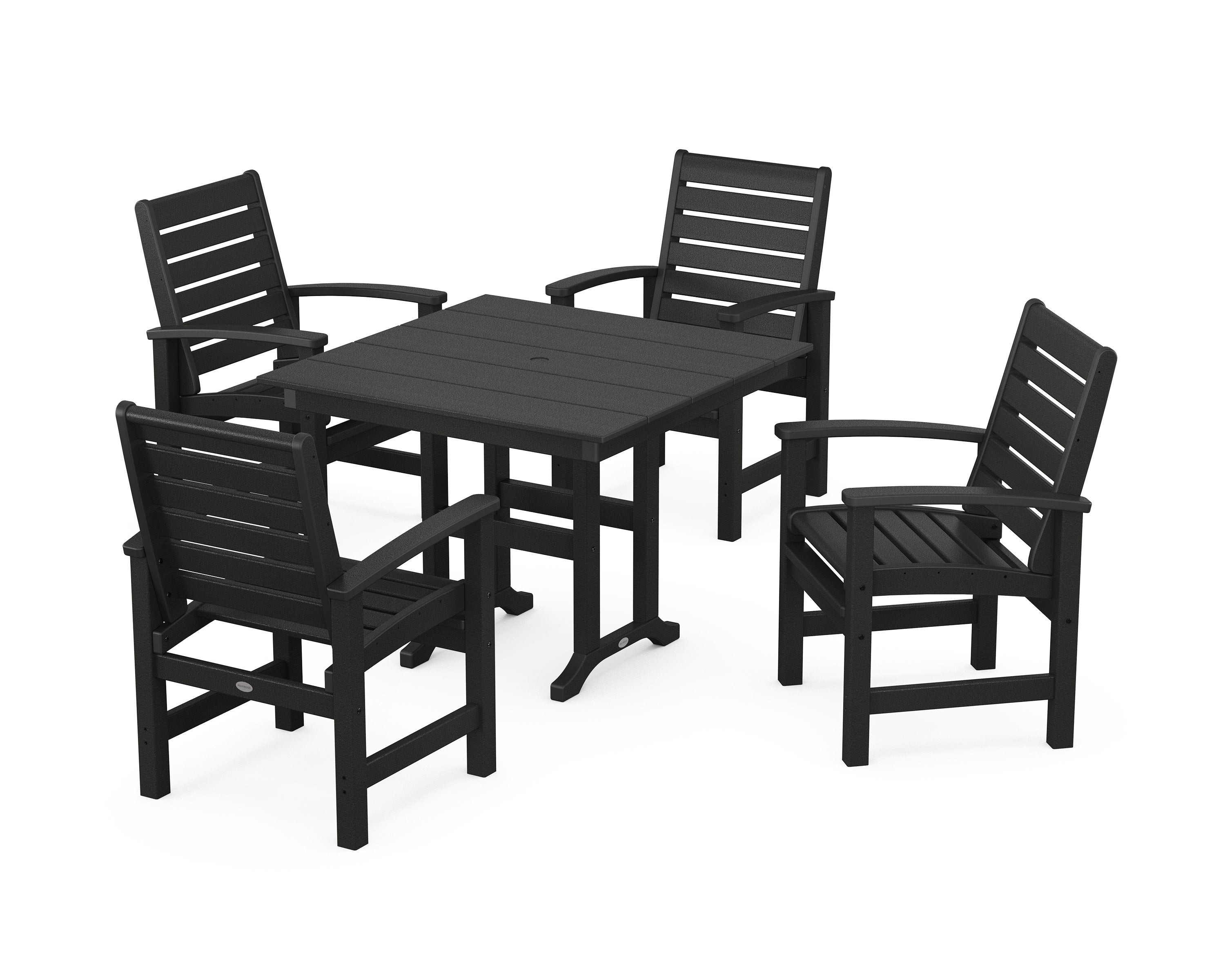 Signature 5-Piece Farmhouse Dining Set in Black