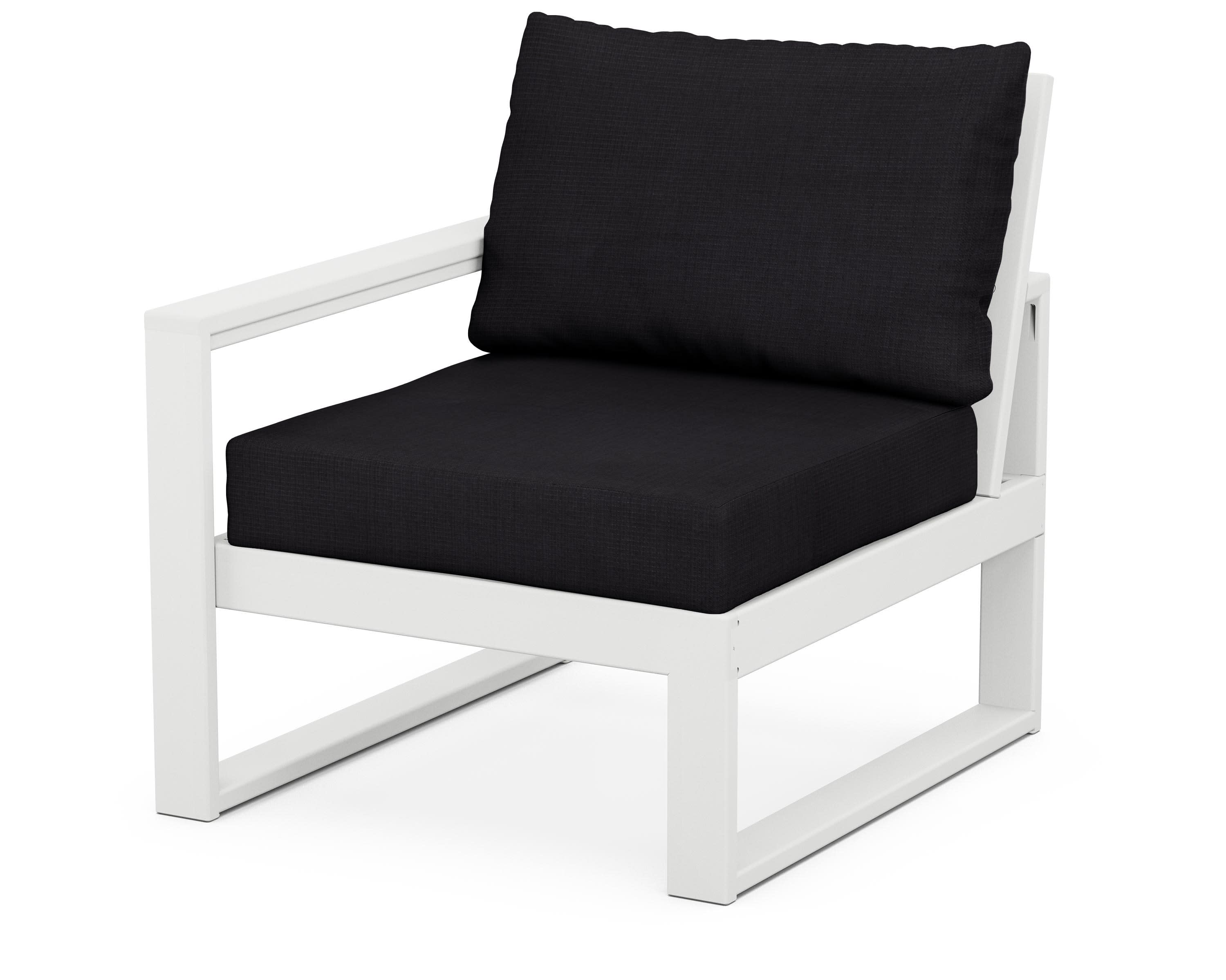 EDGE Modular Left Arm Chair in White / Midnight Linen