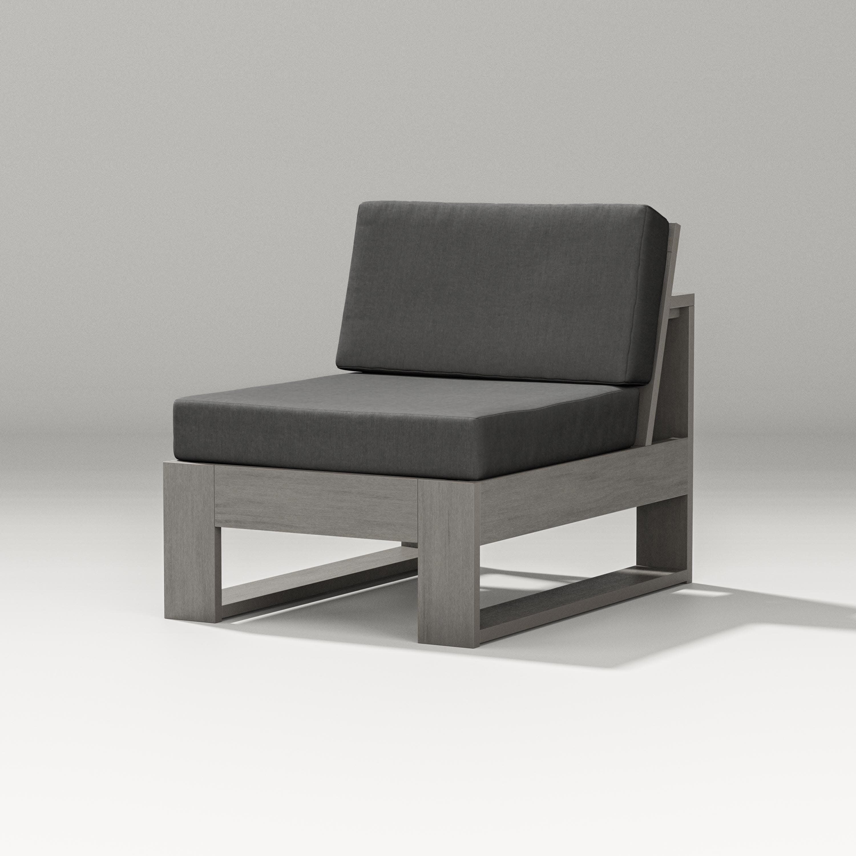 Latitude Modular Armless Chair in Driftwood / Spectrum Carbon