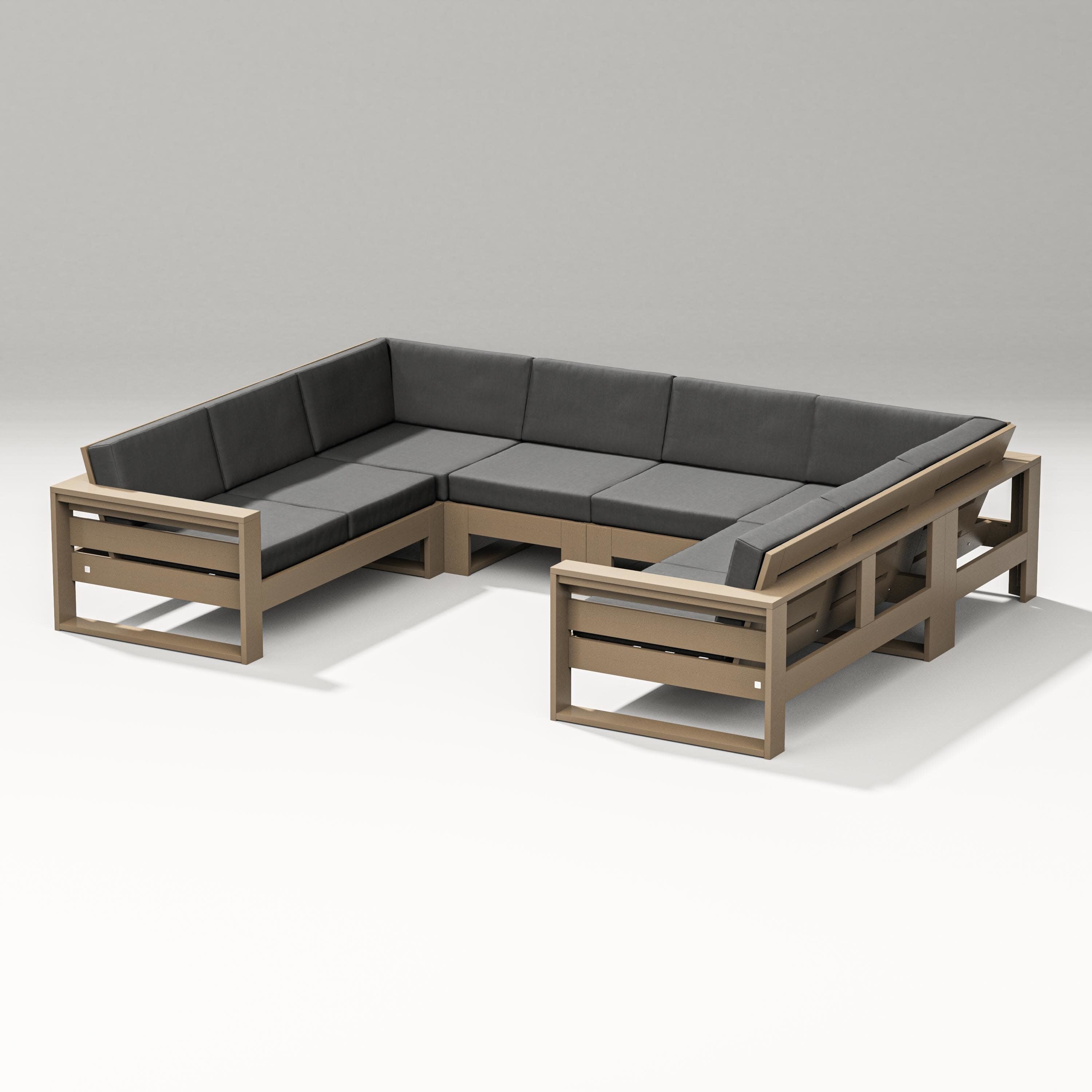 Latitude U-Shaped Sectional in Vintage Sahara / Spectrum Carbon