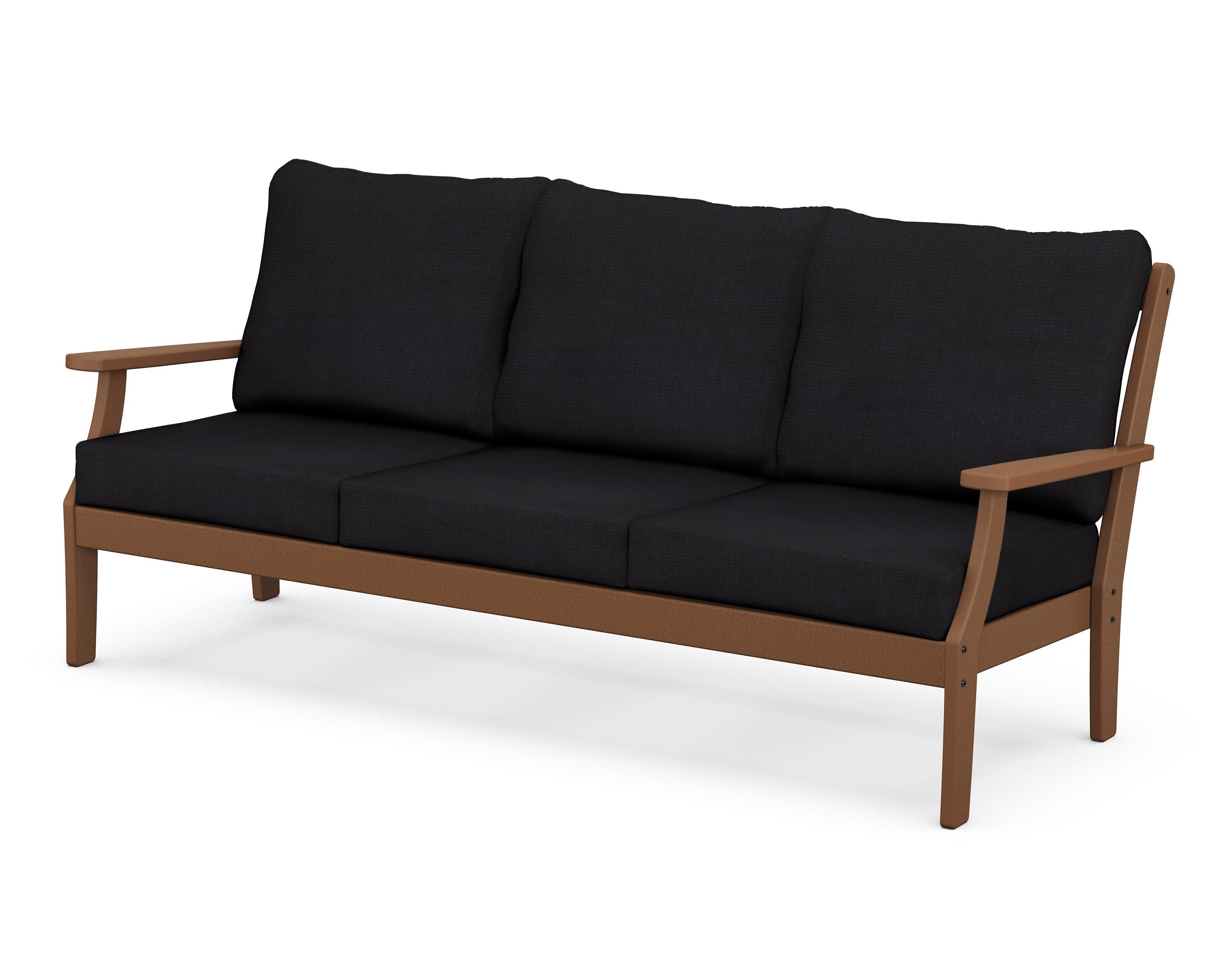 Braxton Deep Seating Sofa in Teak / Midnight Linen