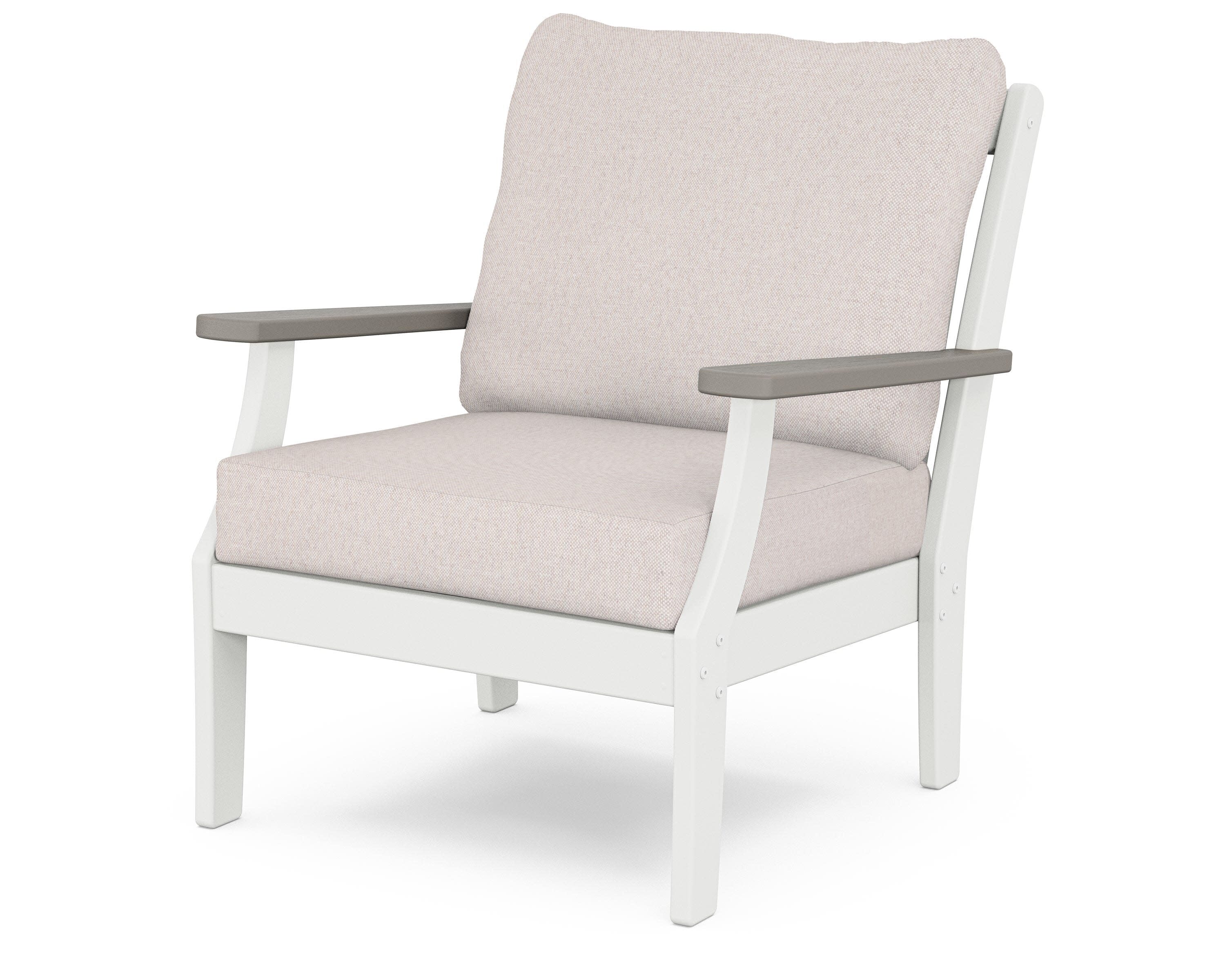 Braxton Deep Seating Chair in White / Driftwood / Dune Burlap