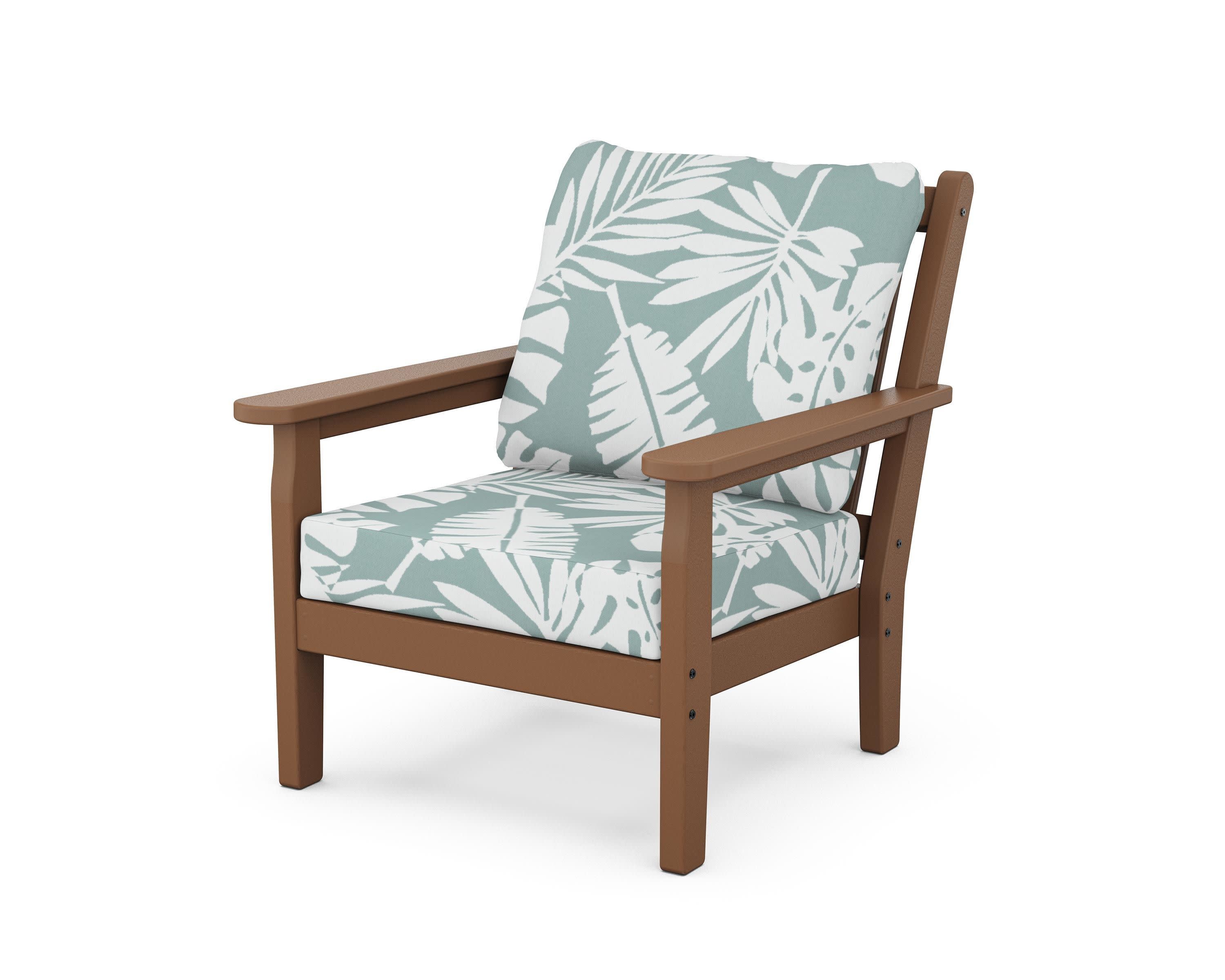Chippendale Deep Seating Chair in Teak / Leaf Glacier Spa
