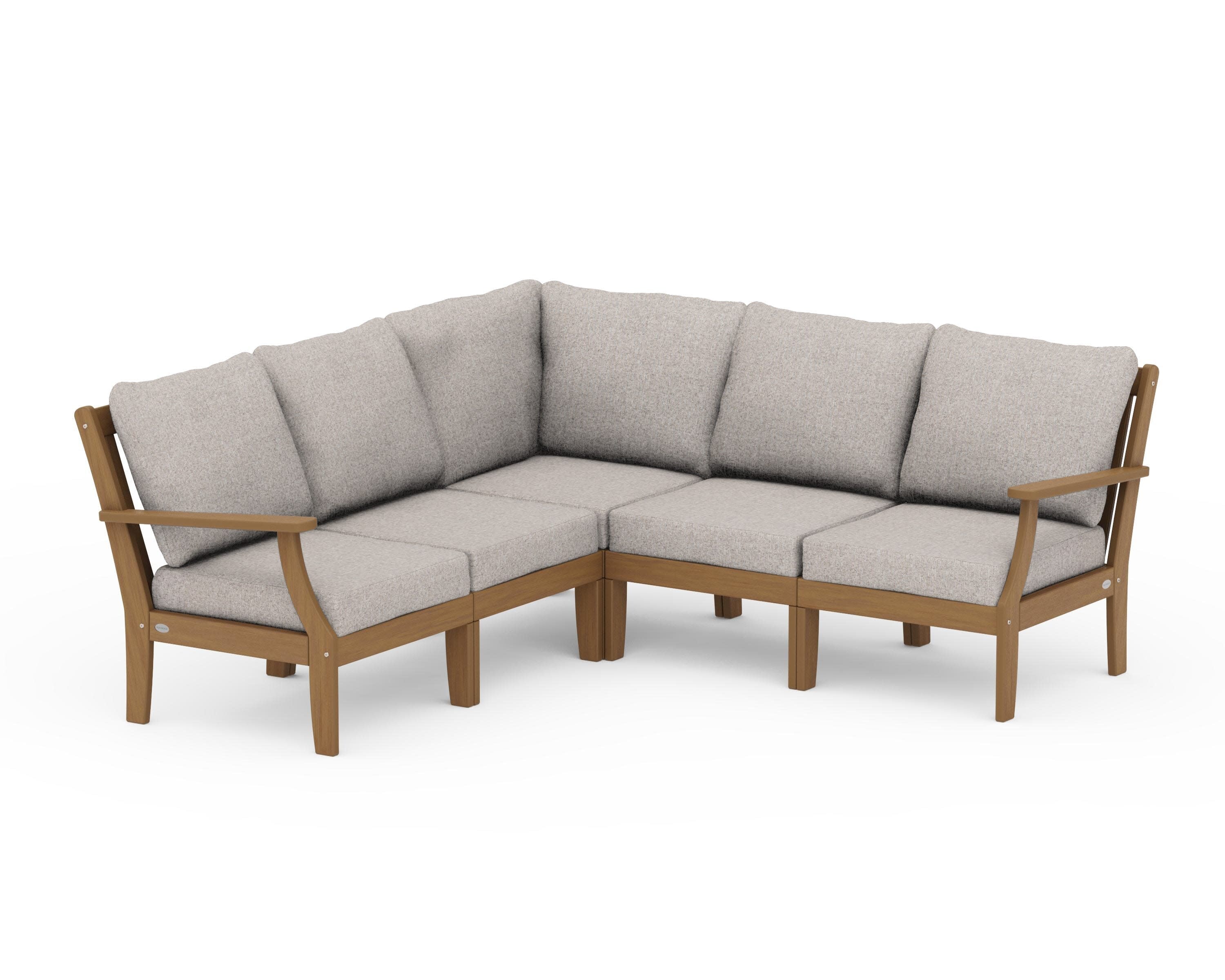 Braxton Modular 5-Piece Deep Seating Set in Natural / Weathered Tweed