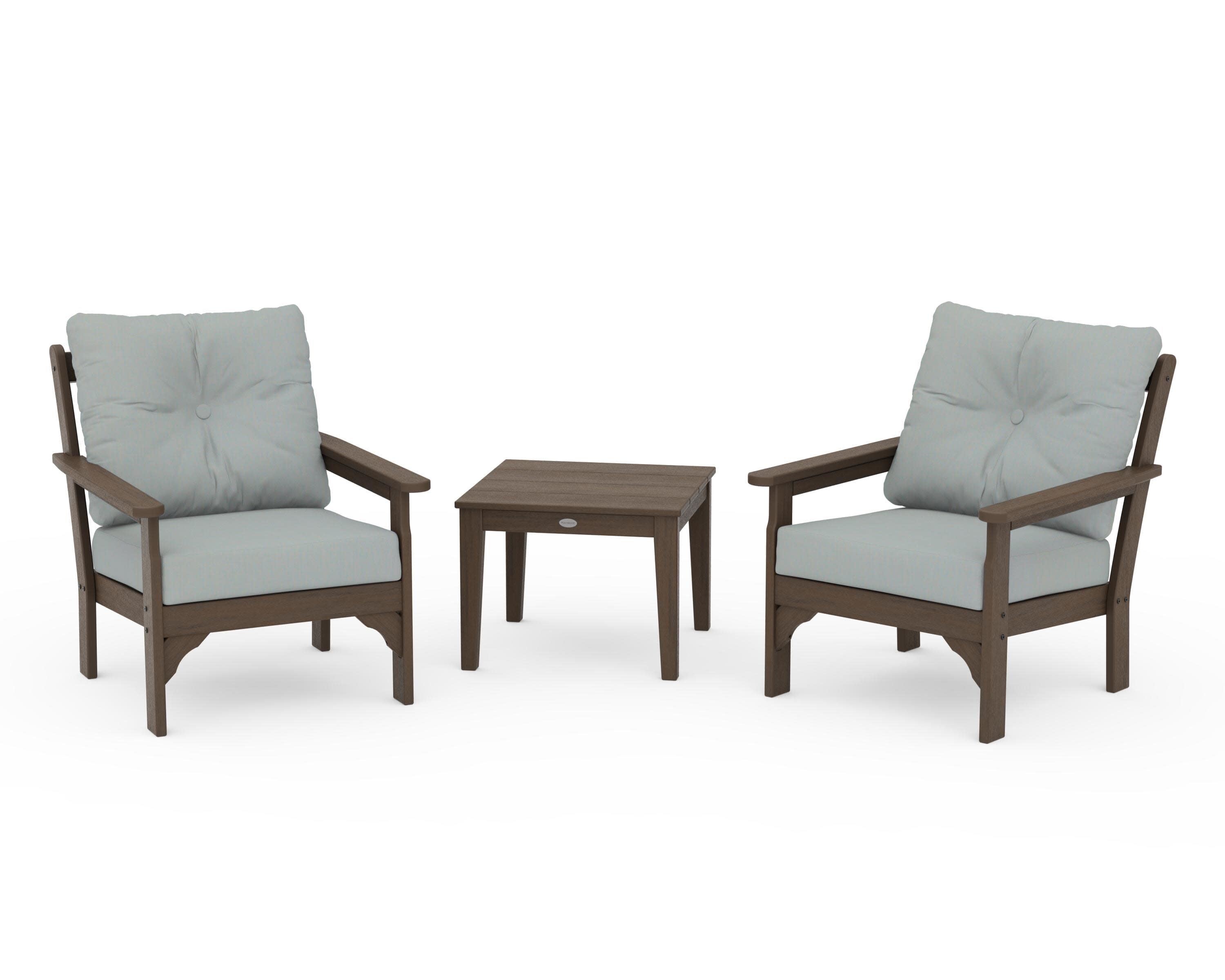 Vineyard 3-Piece Deep Seating Set in Kona / Spa