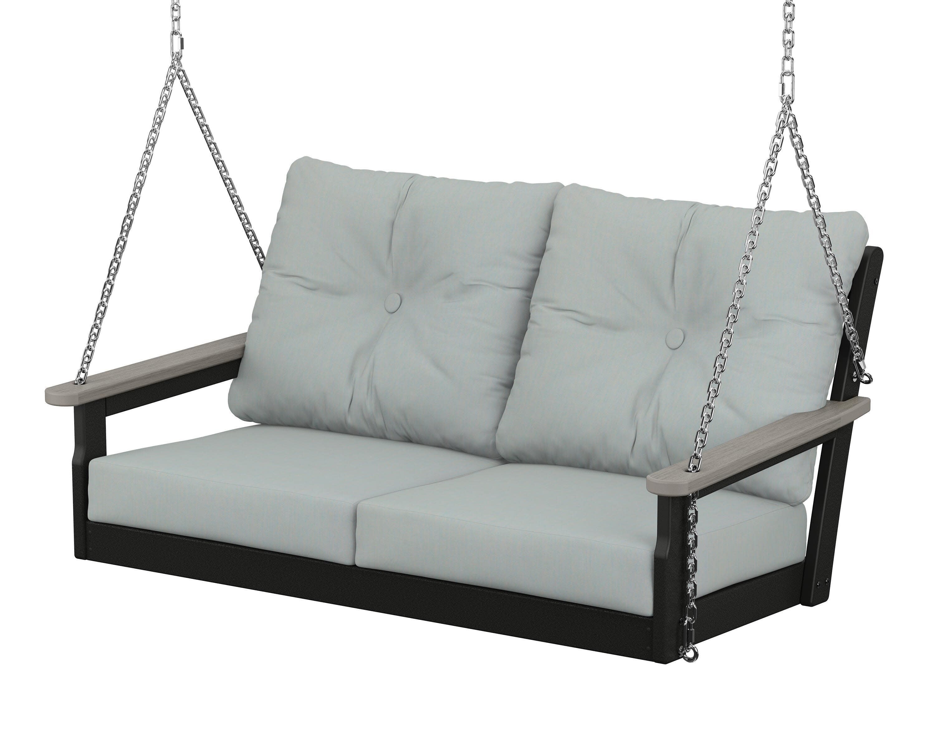Vineyard Deep Seating Swing in Black / Driftwood / Spa