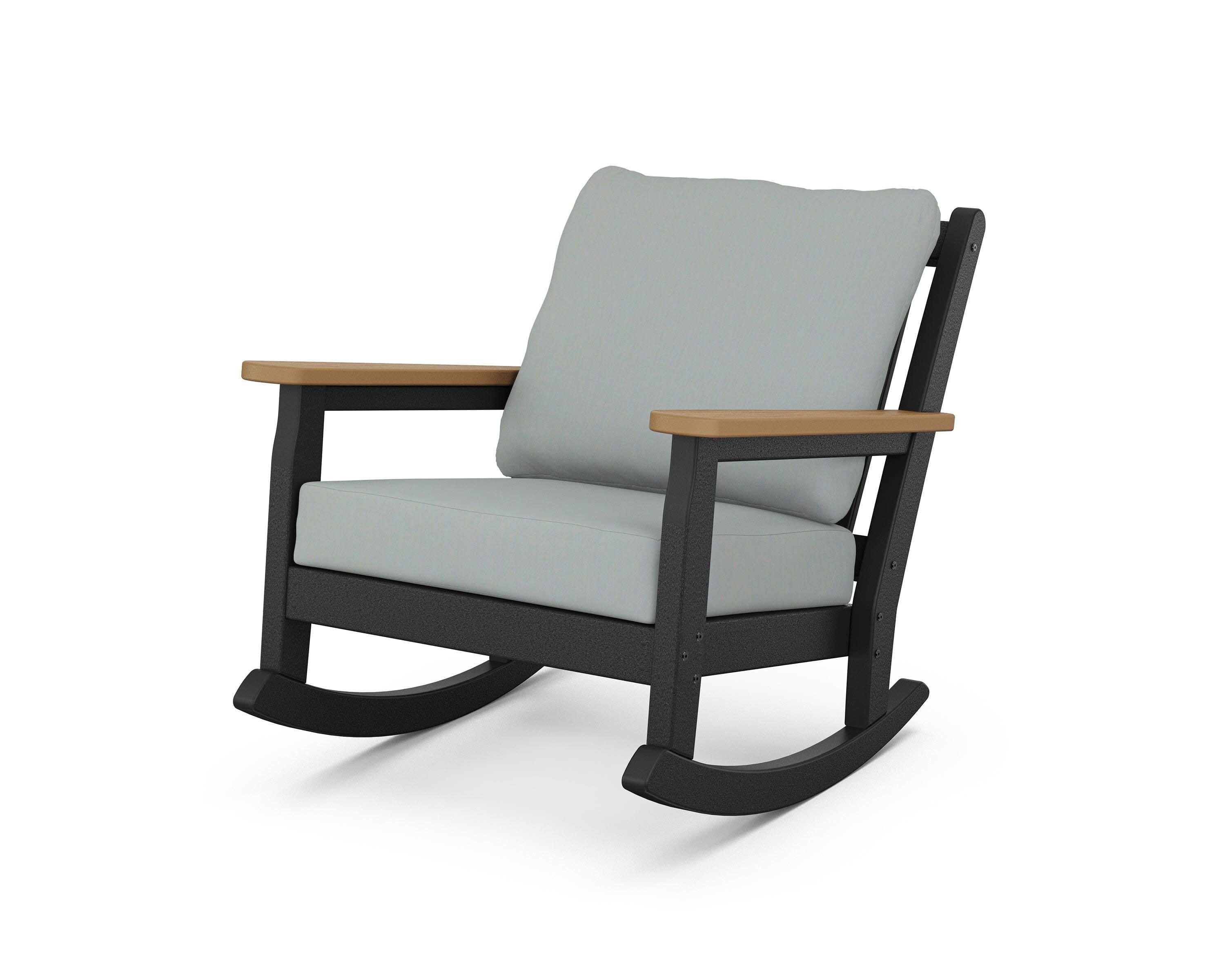 Chippendale Deep Seating Rocking Chair in Black / Natural / Spa
