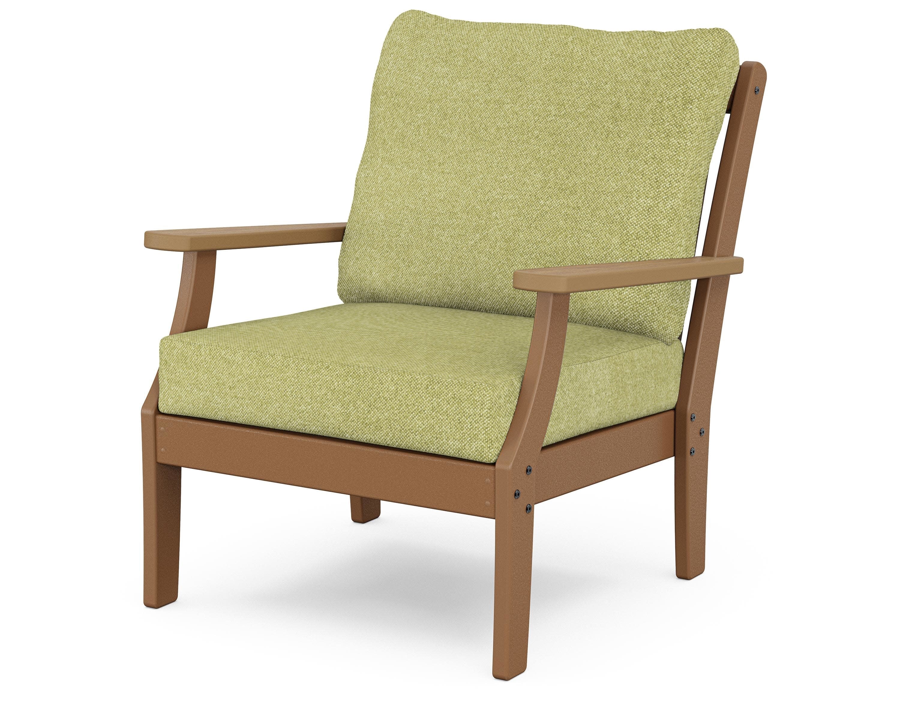 Braxton Deep Seating Chair in Teak / Natural / Chartreuse Boucle