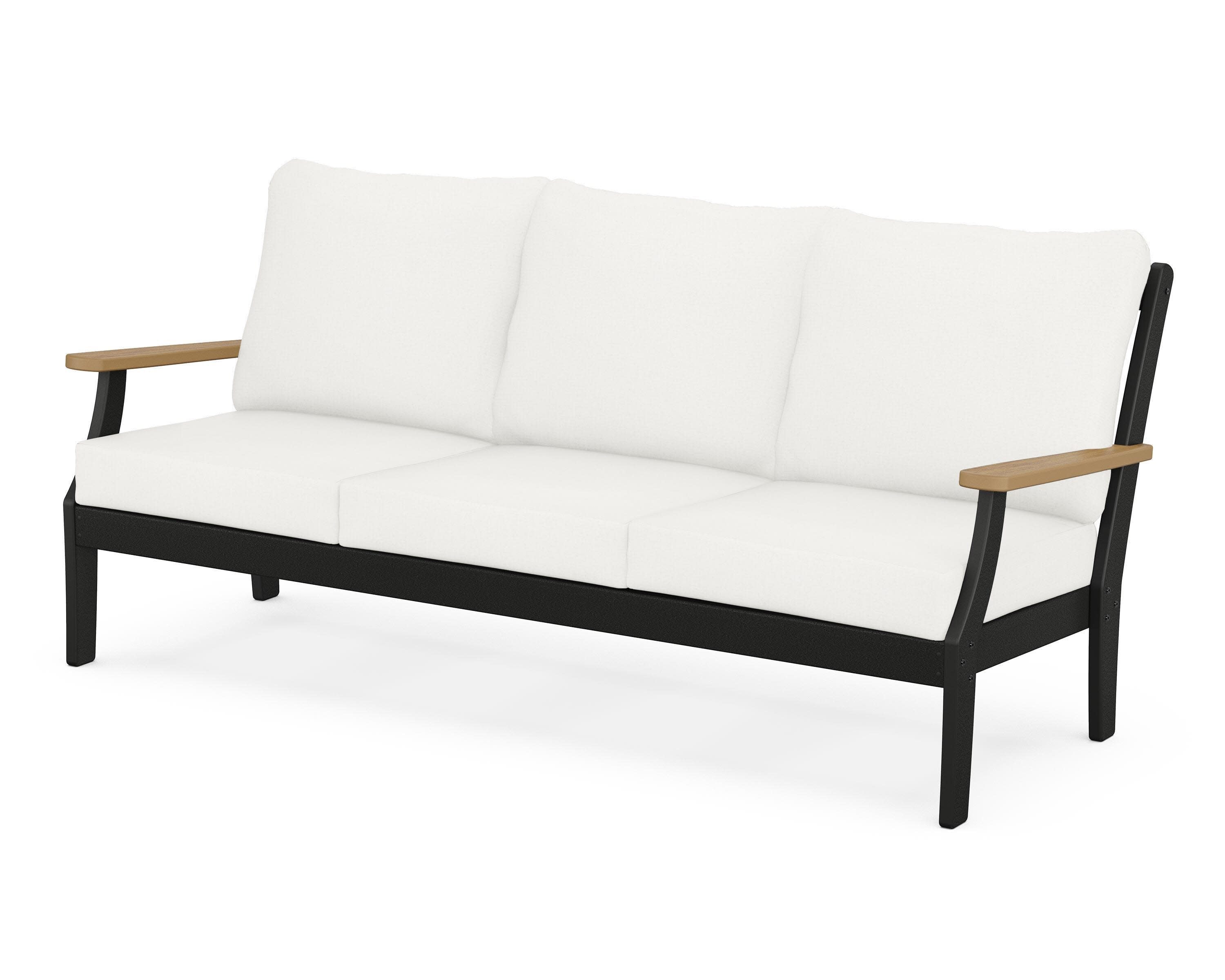 Braxton Deep Seating Sofa in Black / Natural / Natural Linen