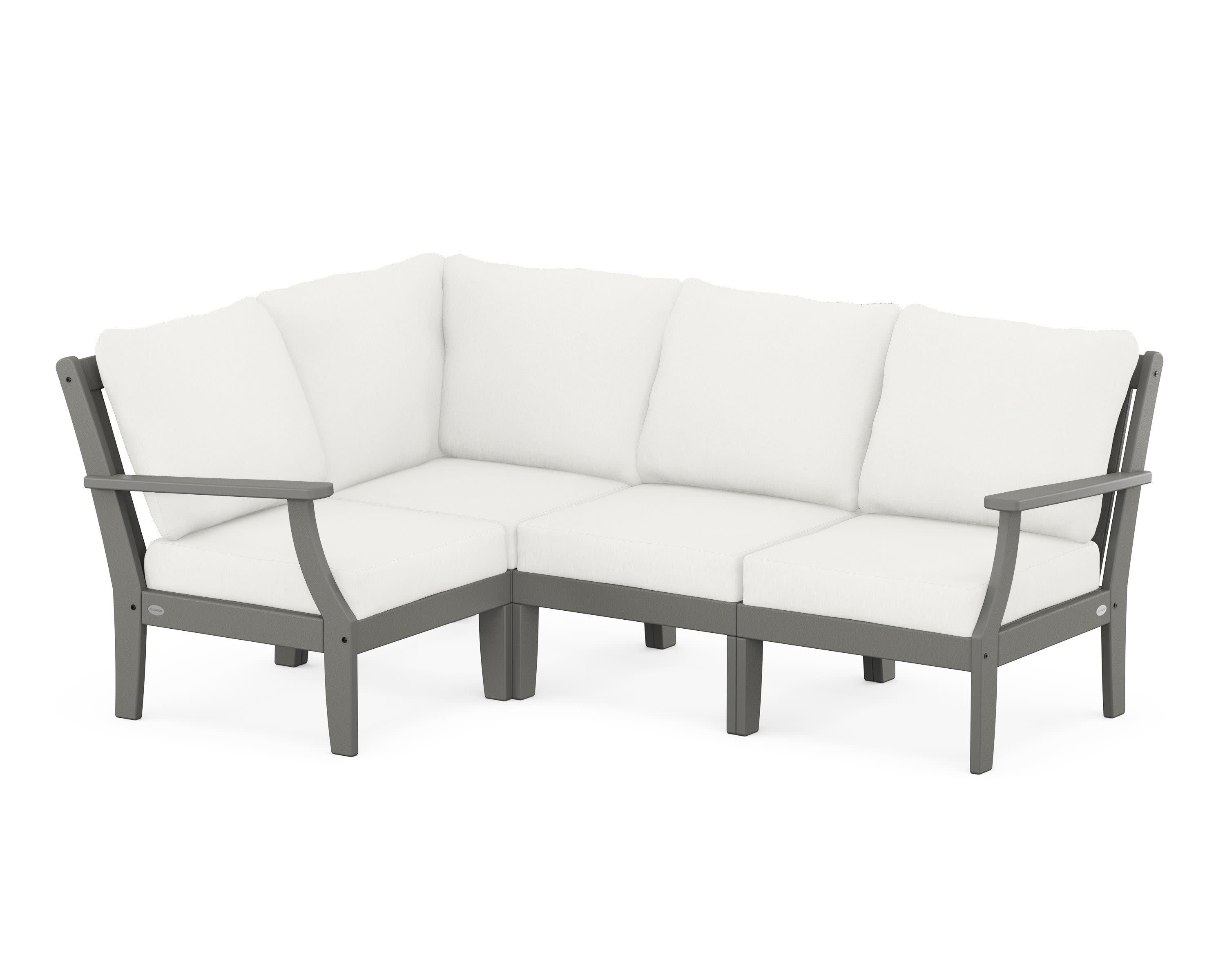 Braxton Modular 4-Piece Deep Seating Set in Slate Grey / Natural Linen