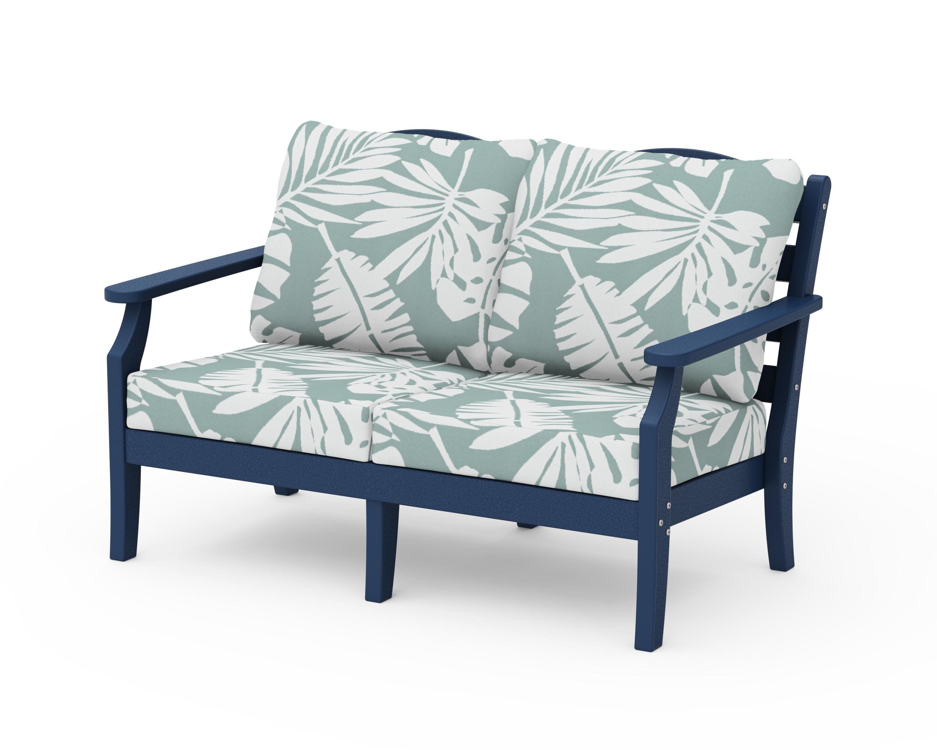 Savannah Deep Seating Loveseat in Navy / Leaf Glacier Spa