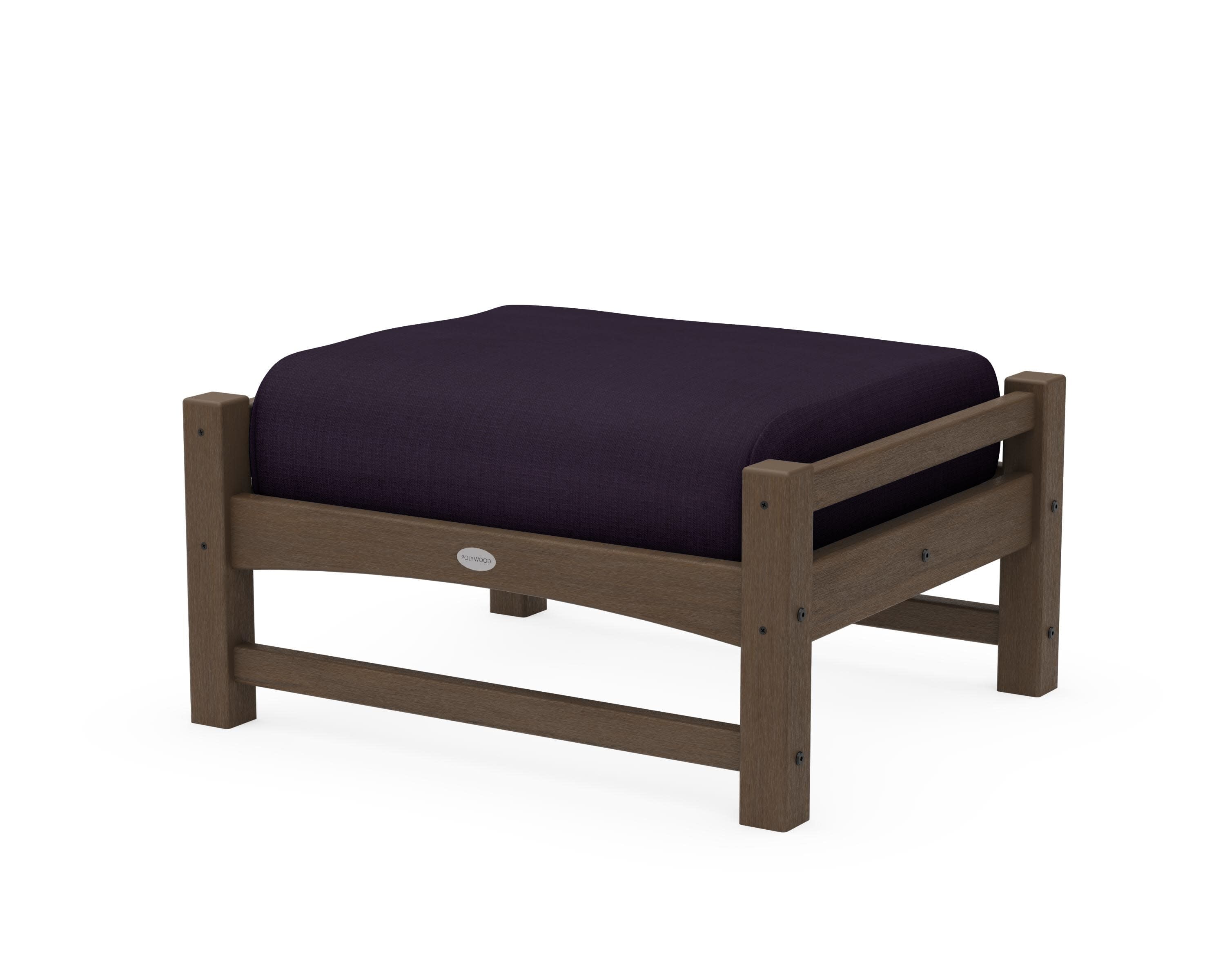 Club Ottoman in Kona / Navy Linen