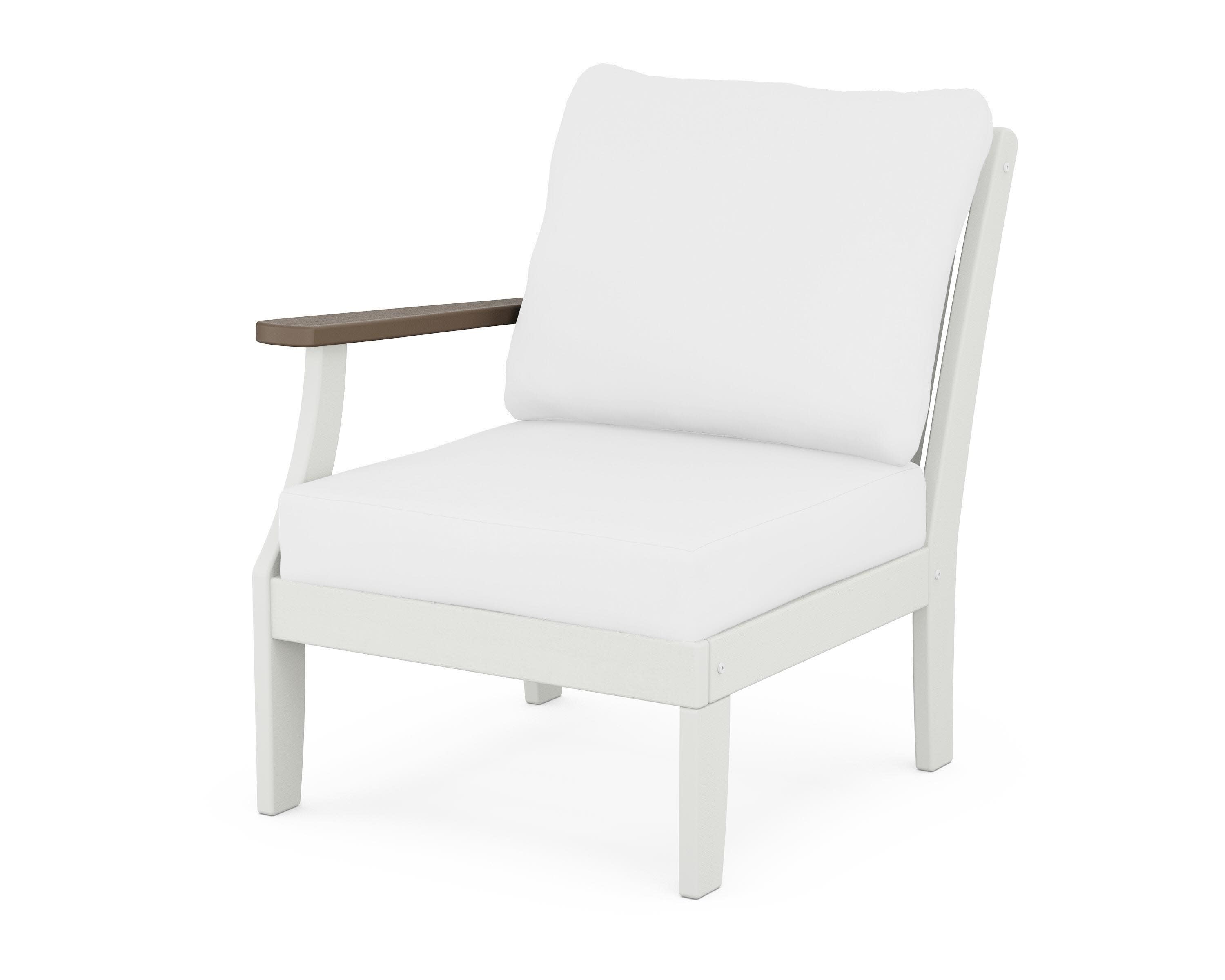 Braxton Modular Left Arm Chair in White / Kona / Natural