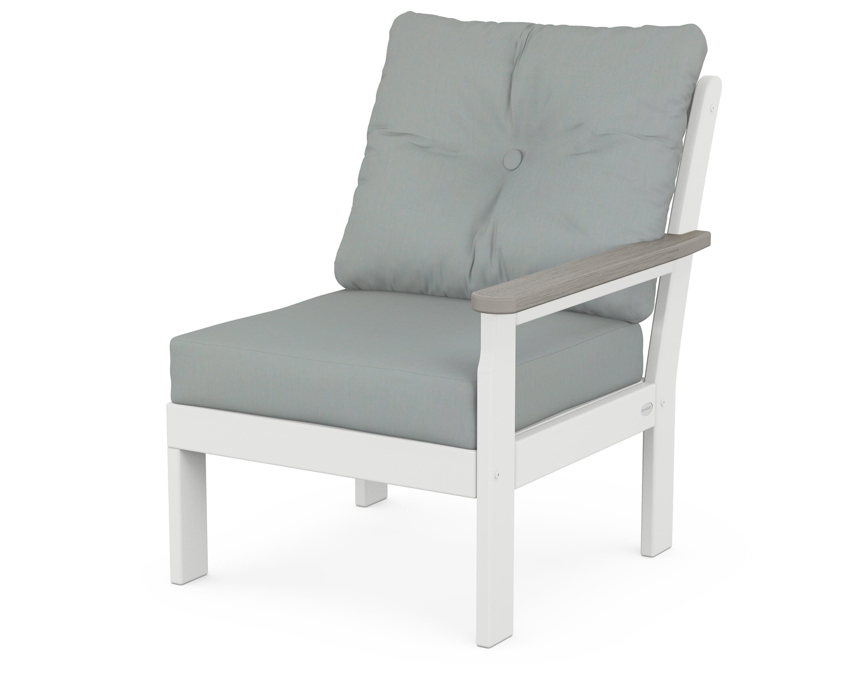 Vineyard Modular Right Arm Chair in White / Driftwood / Spa