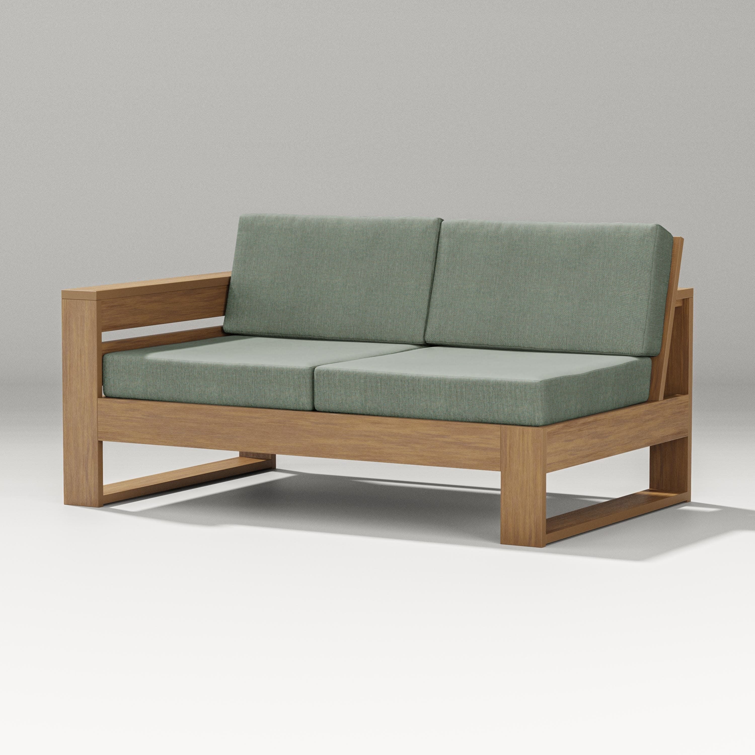 Latitude Modular Left Arm Loveseat in Natural / Cast Sage