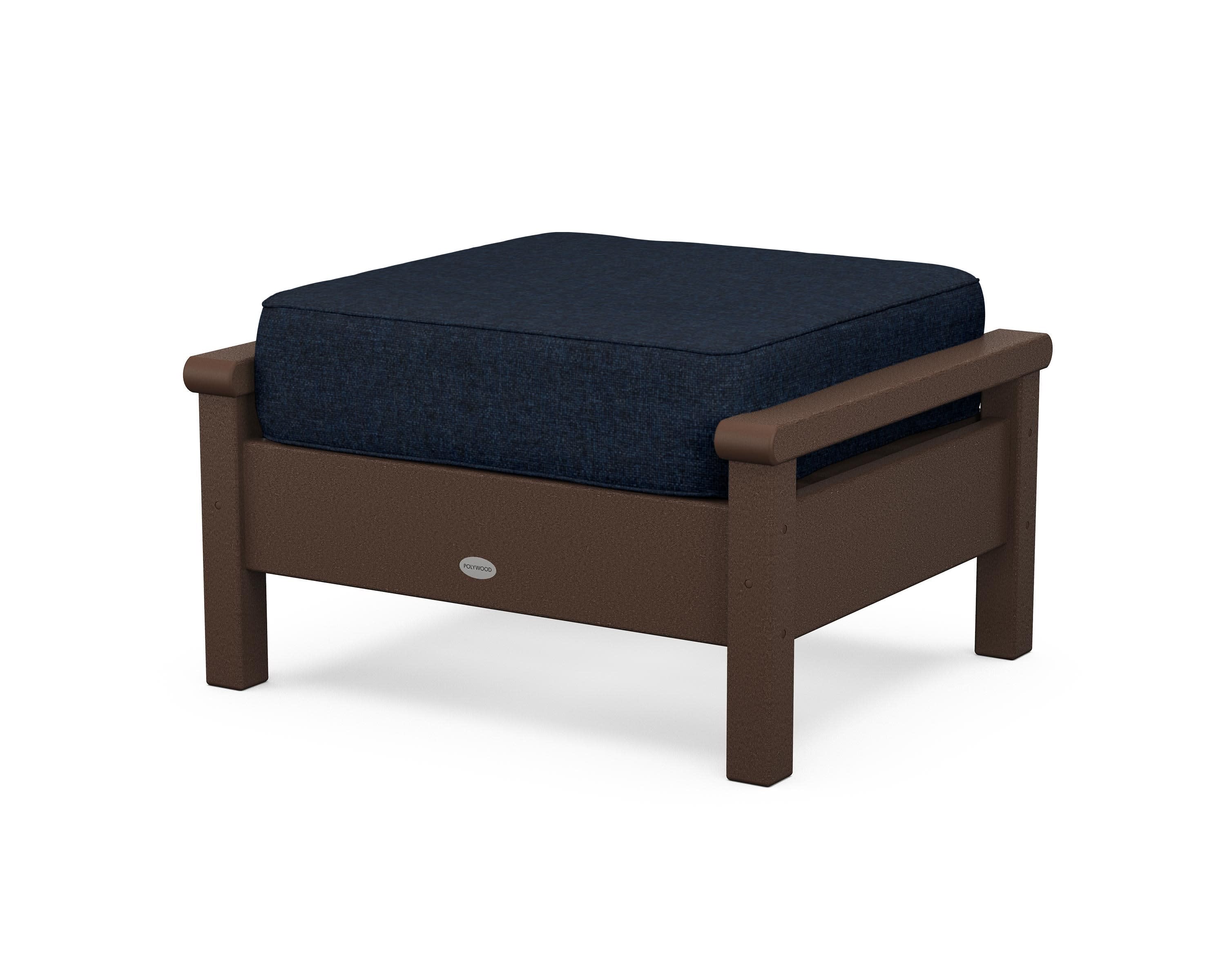 Harbour Deep Seating Ottoman in Mahogany / Marine Indigo