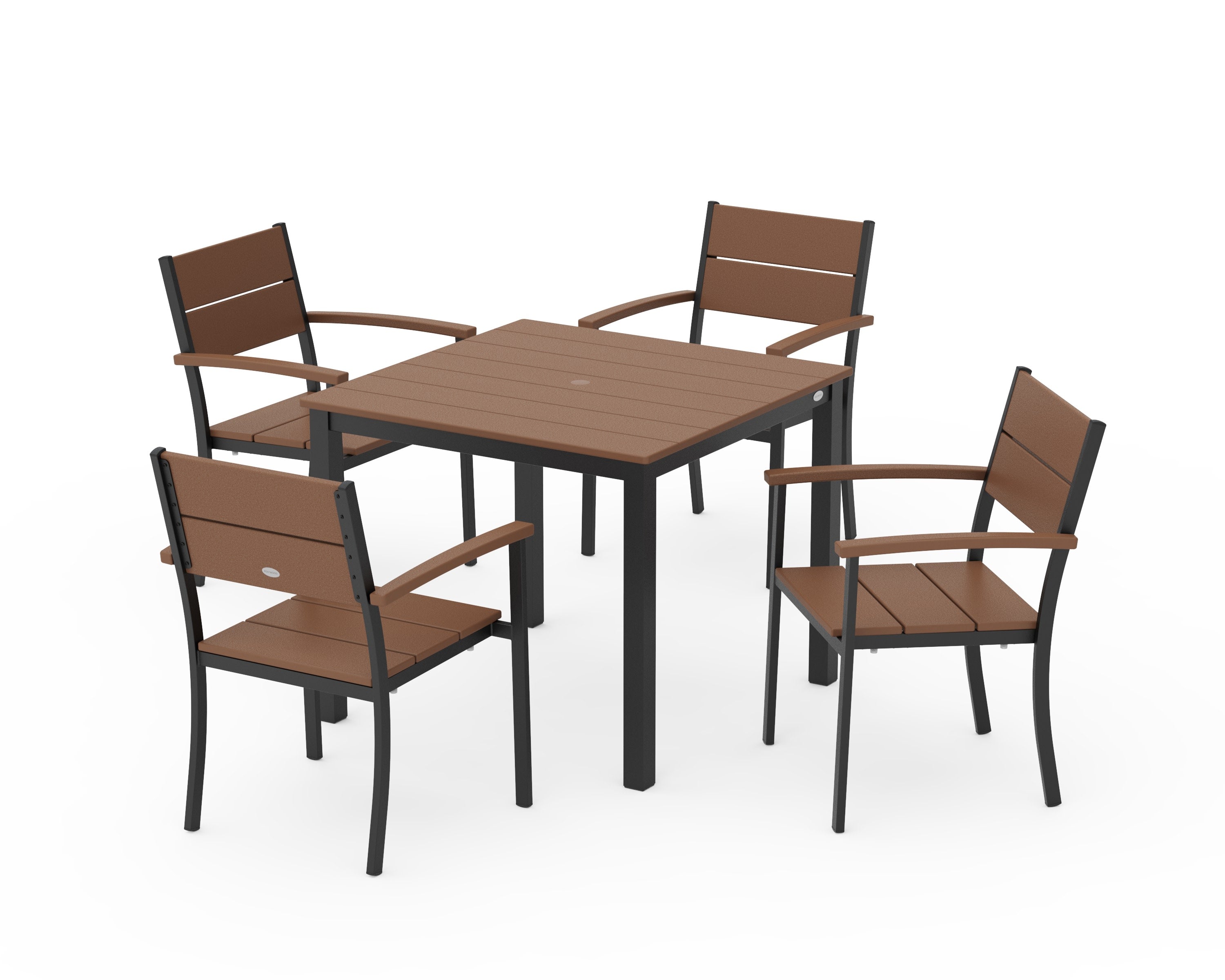 Main Street 5-Piece Dining Set in Black / Teak
