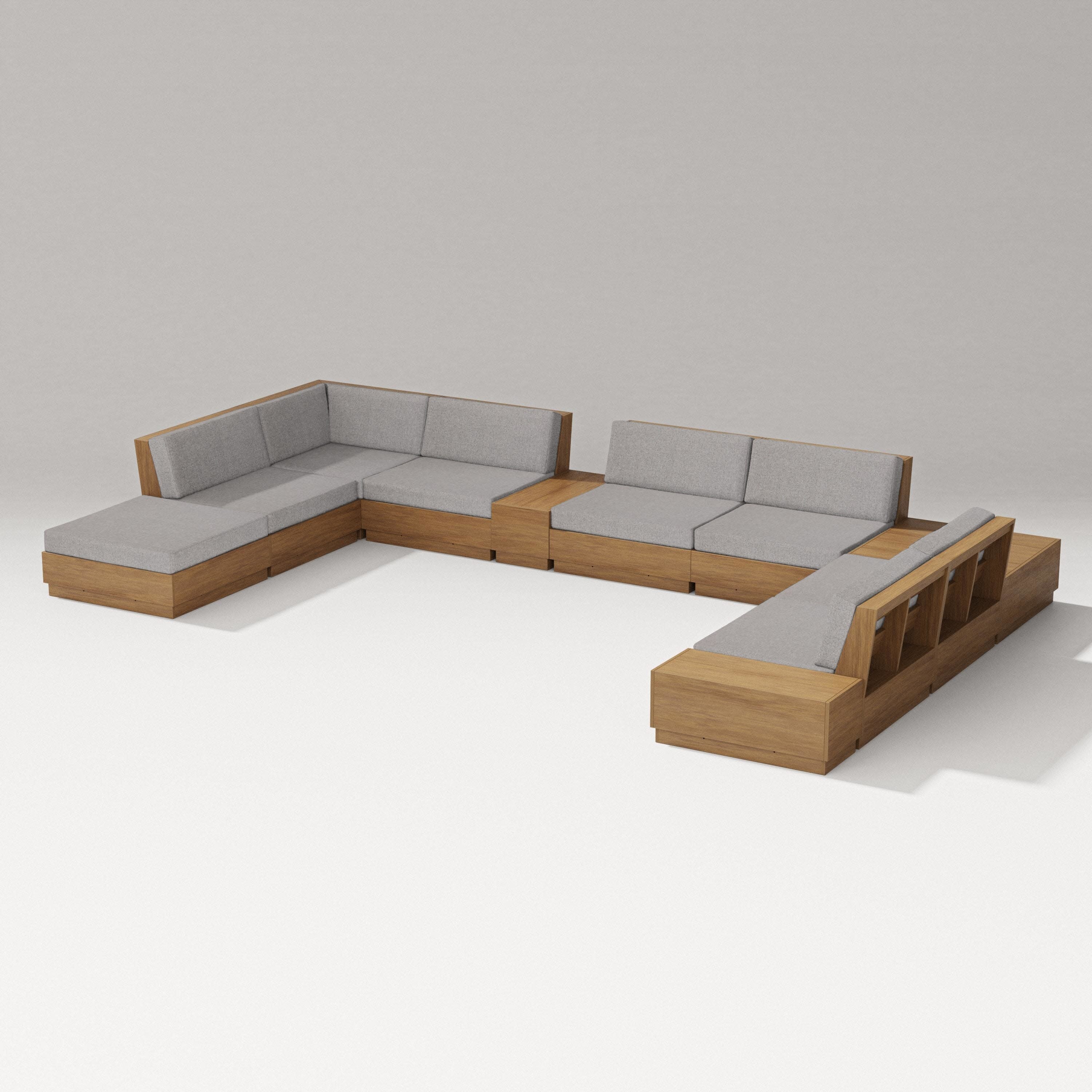 Elevate 11-Piece Conversation Sectional Set in Natural / Grey Mist
