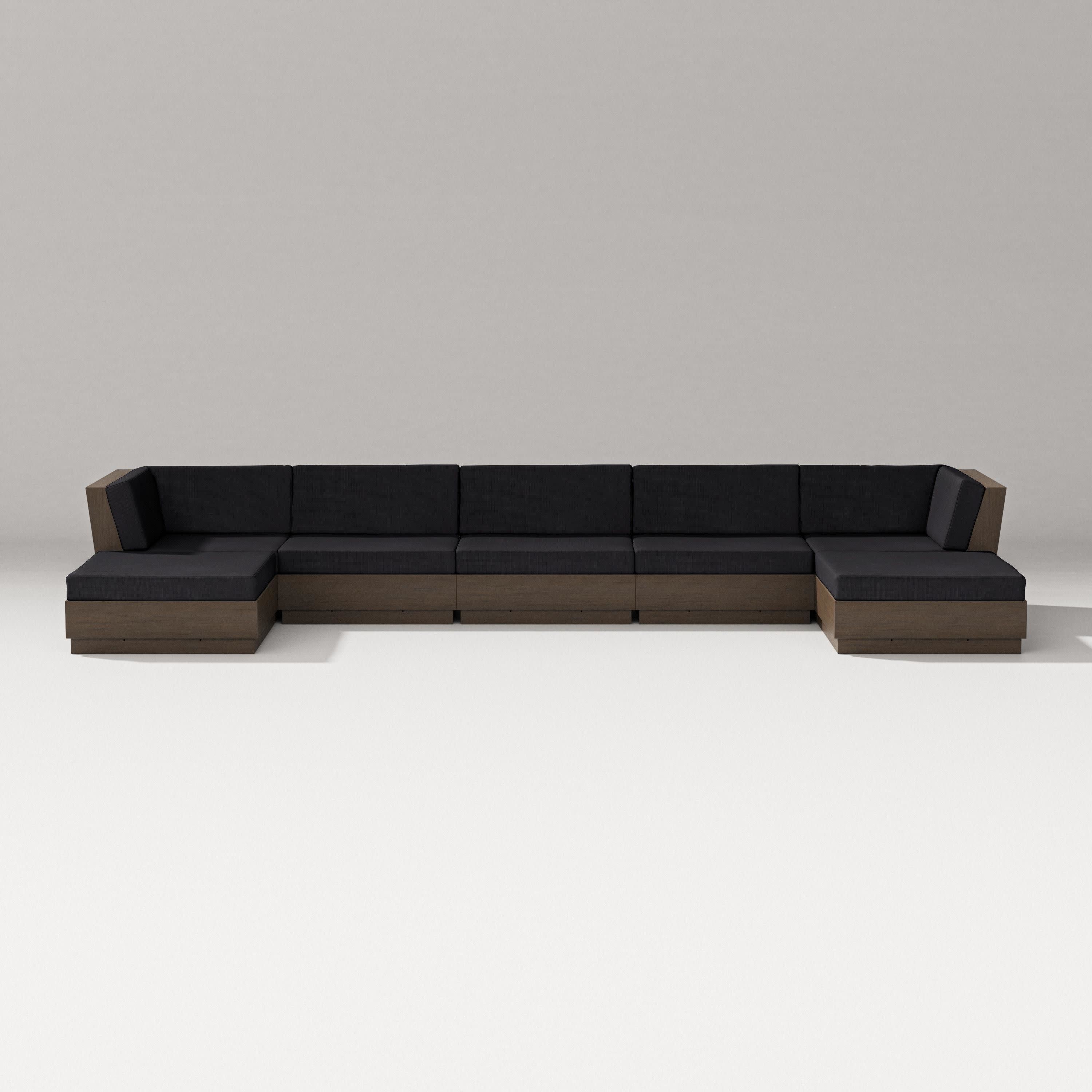Elevate 7-Piece Double Chaise Sectional in Kona / Midnight Linen