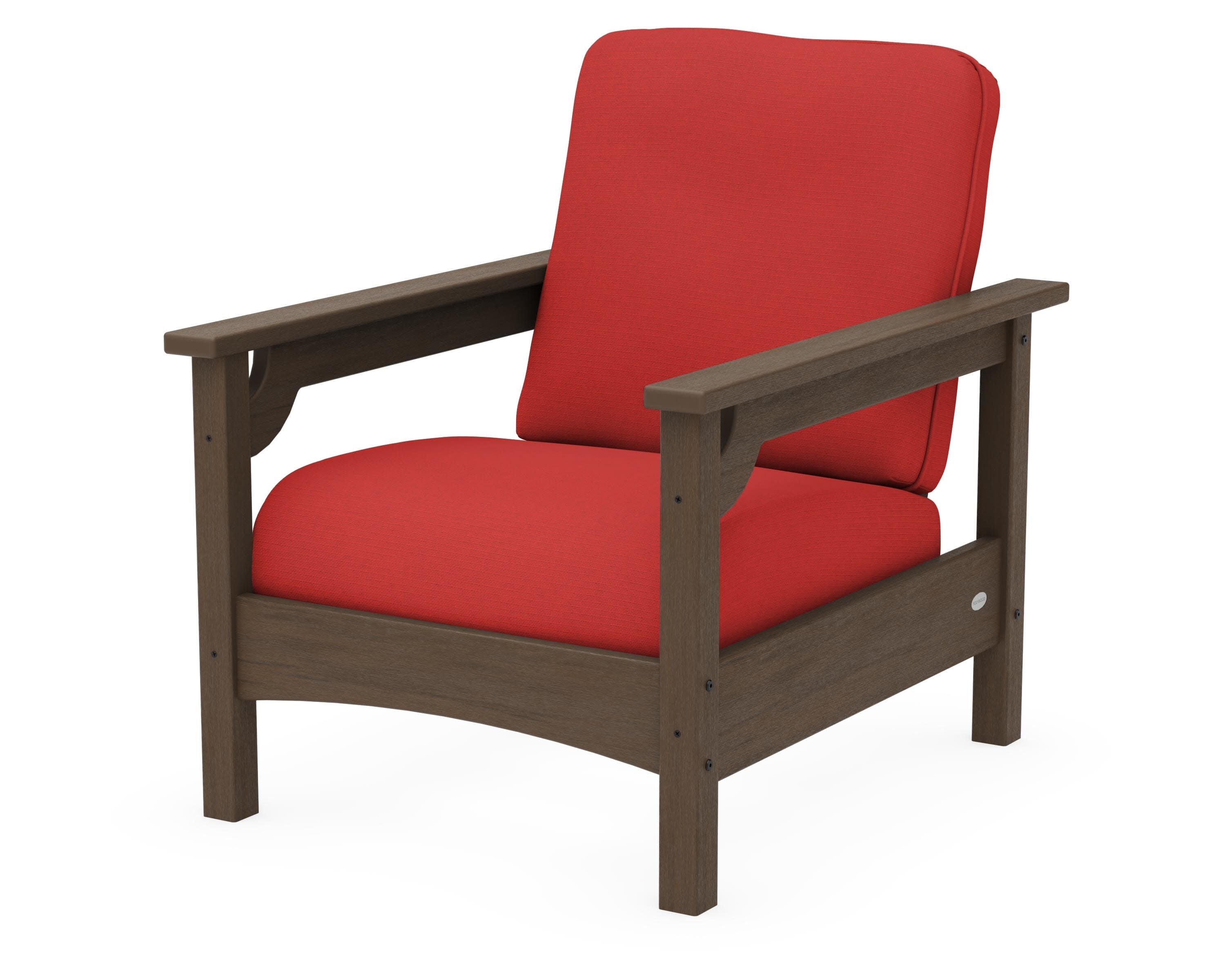 Club Chair in Kona / Crimson Linen