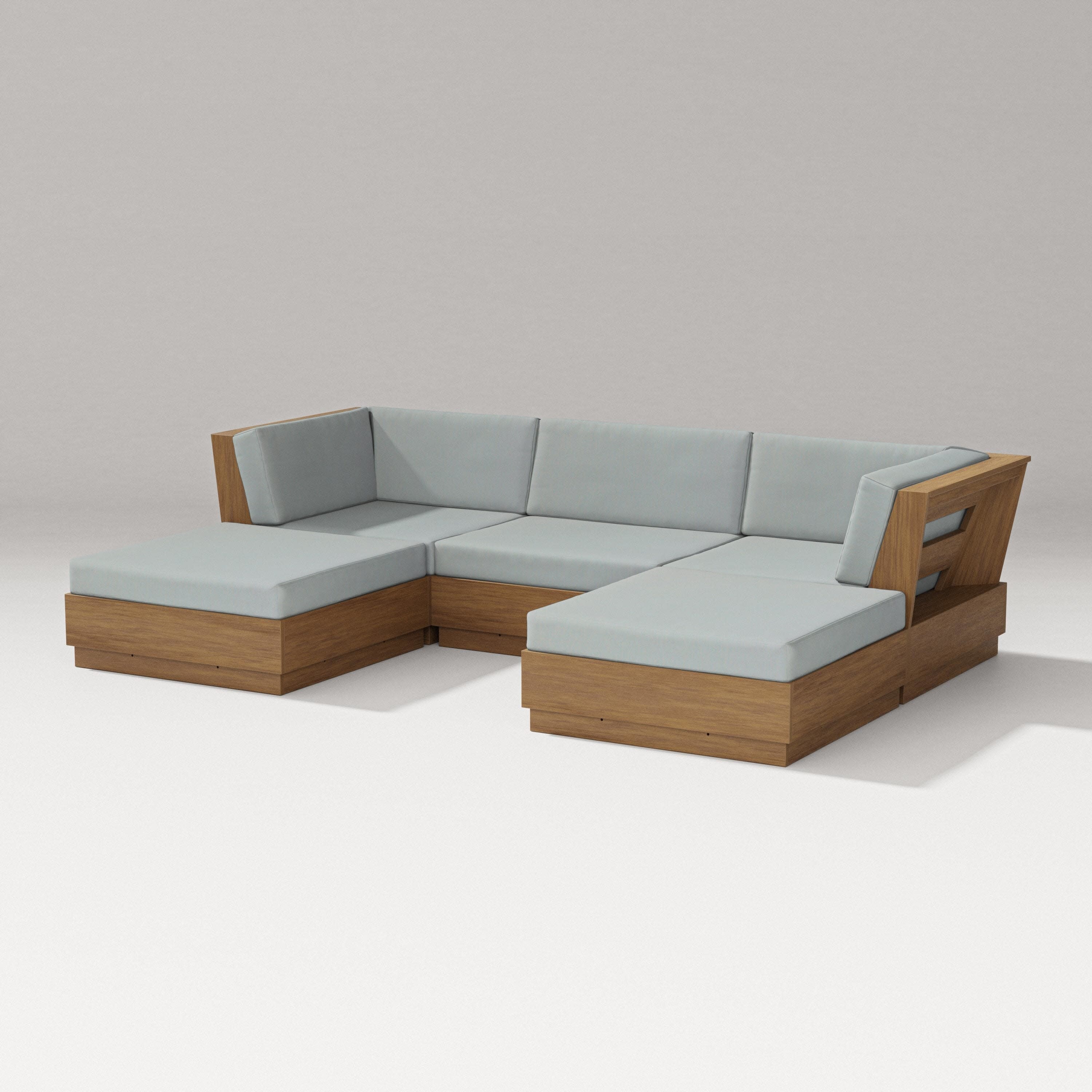 Elevate Double Chaise Sectional in Natural / Spa