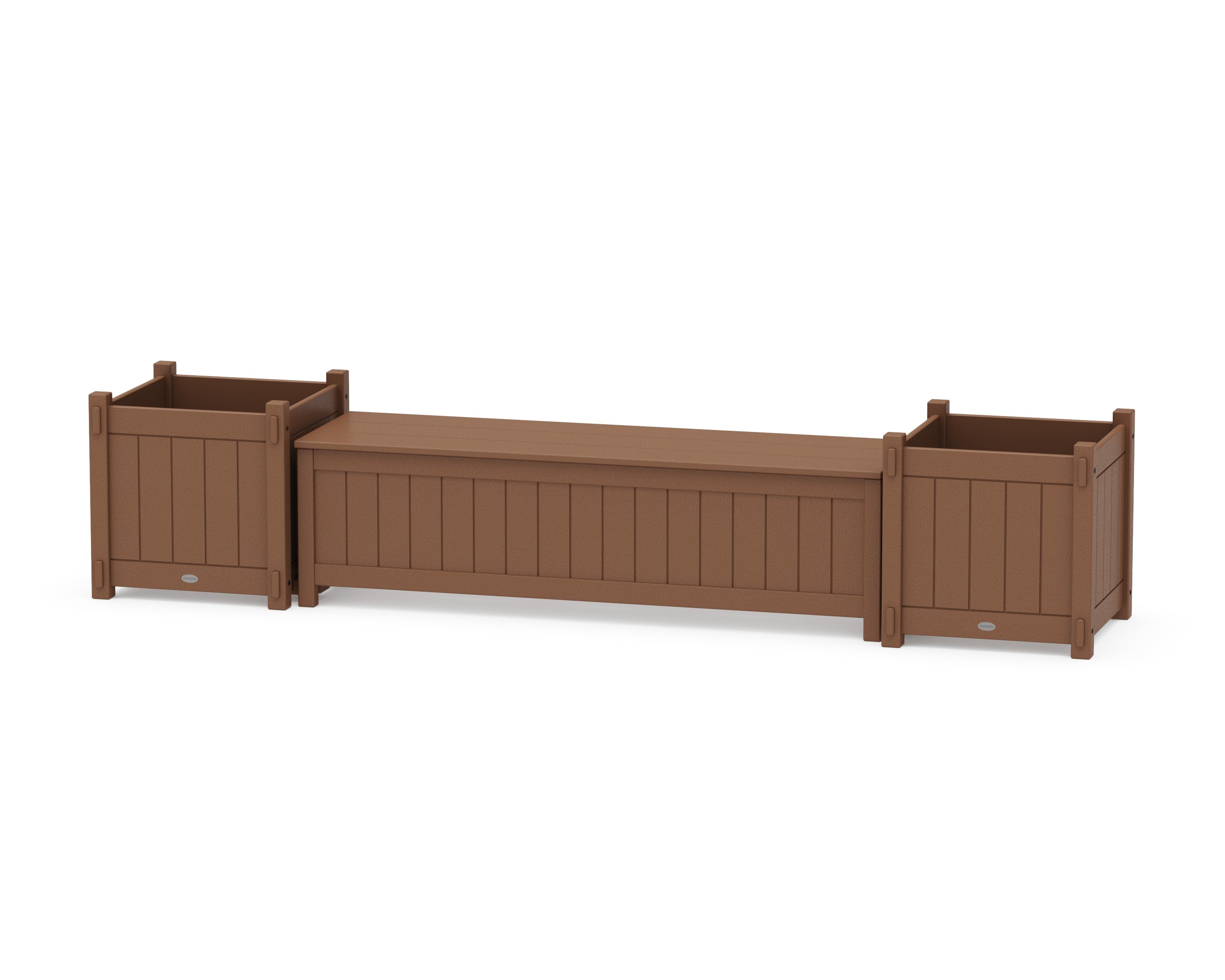 60" Vineyard Straight Planter Storage Bench Set- Large in Teak