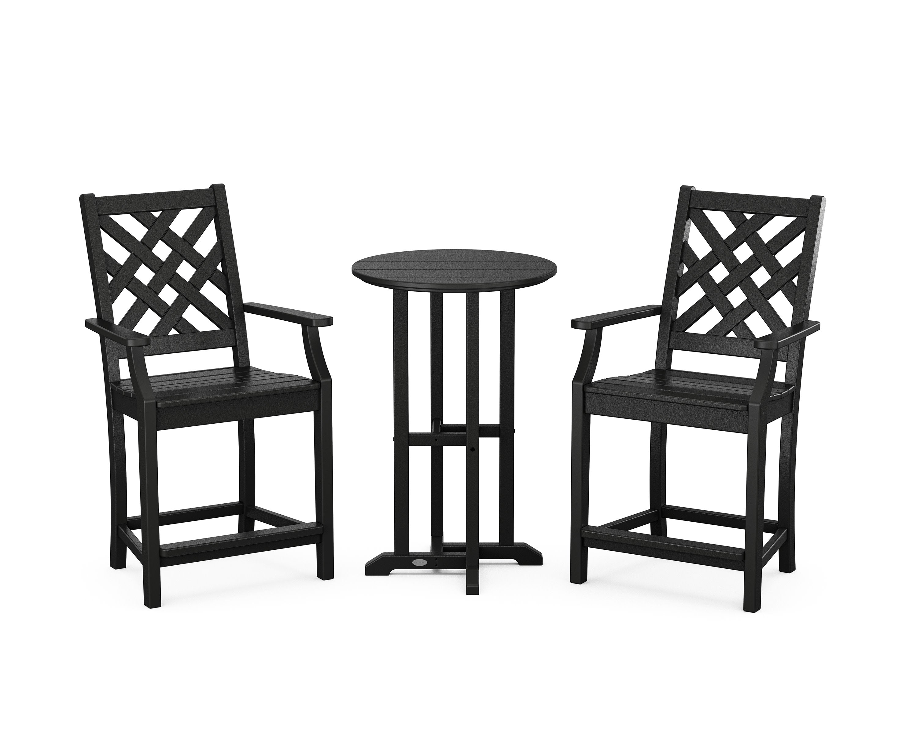 Wovendale 3-Piece Farmhouse Bistro Counter Set in Black