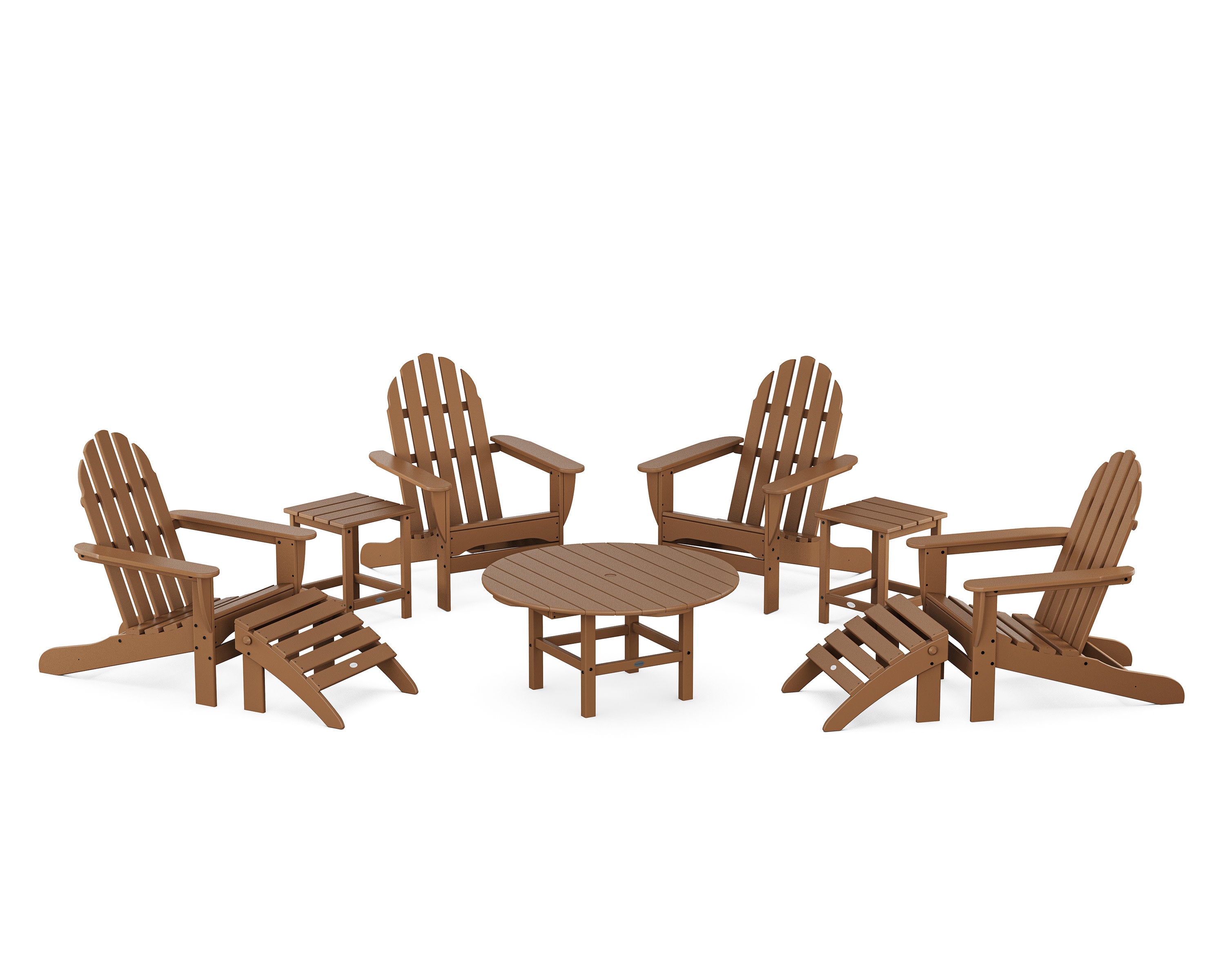 Classic Adirondack Chair 9-Piece Conversation Set in Teak