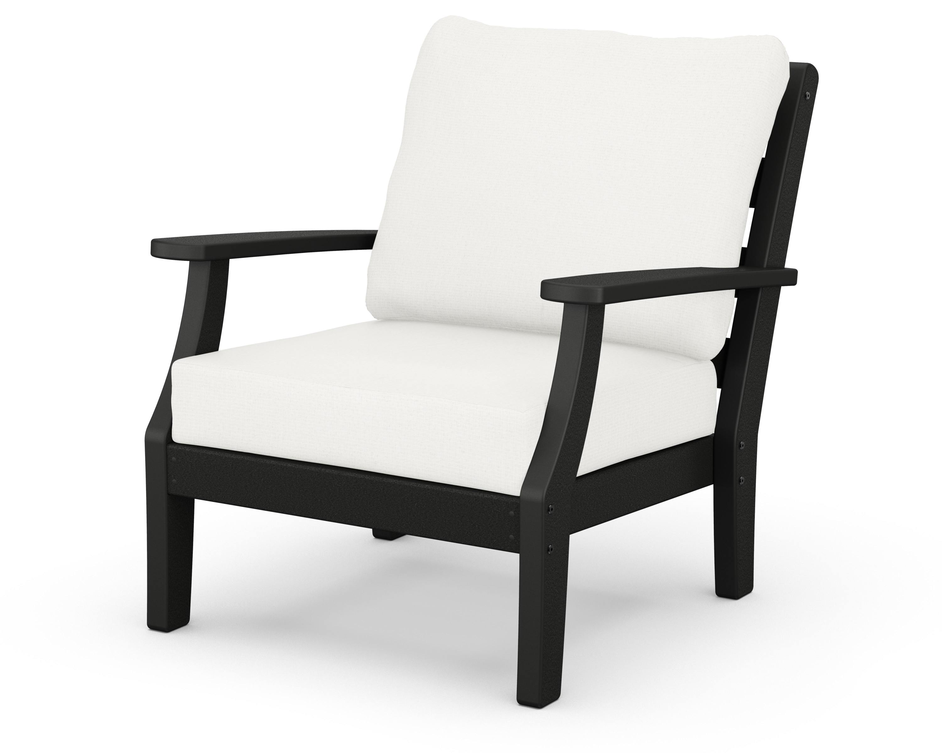 Chesapeake Deep Seating Chair in Black / Natural Linen