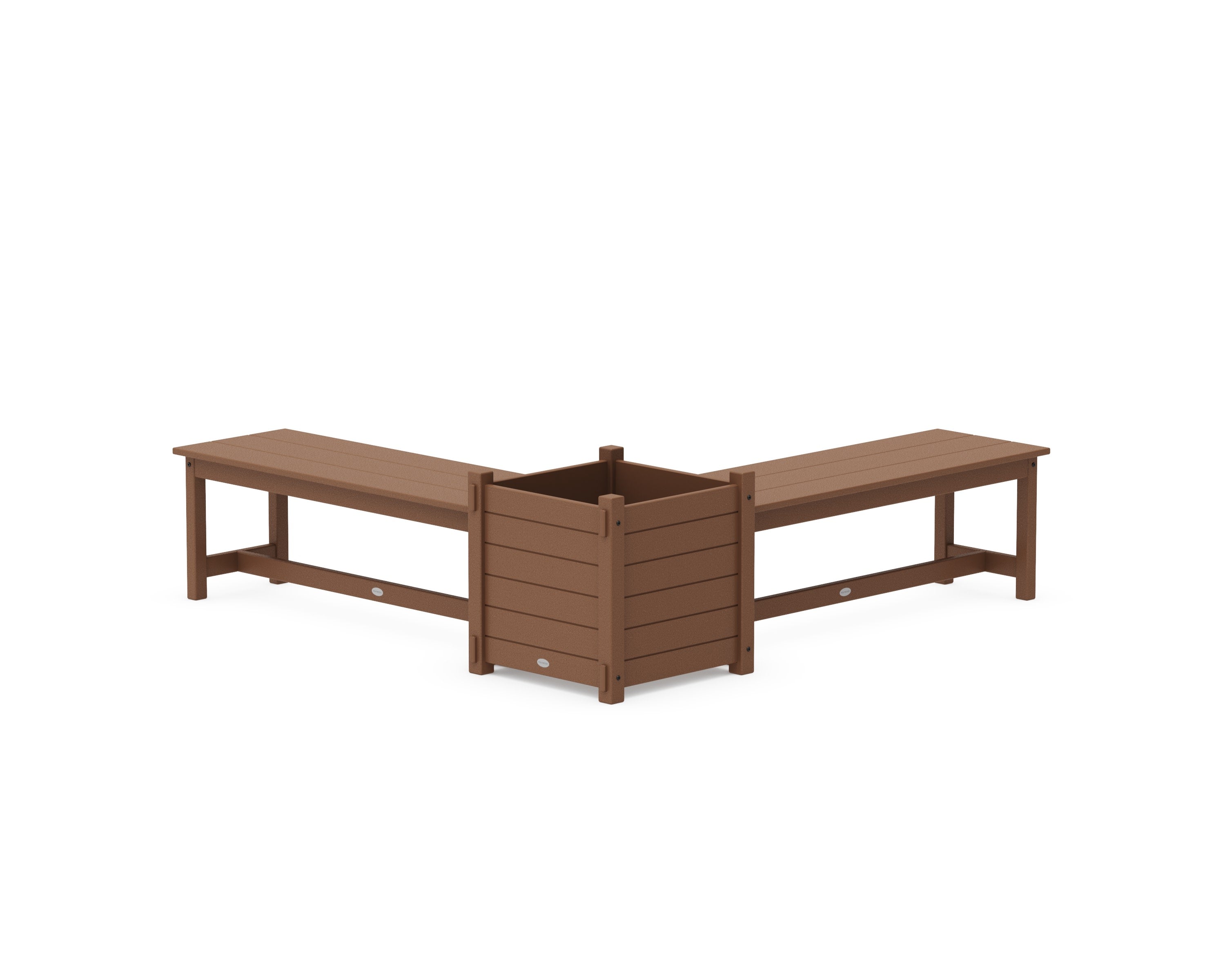 48" Nautical L- Shaped Planter Bench Set- Large in Teak