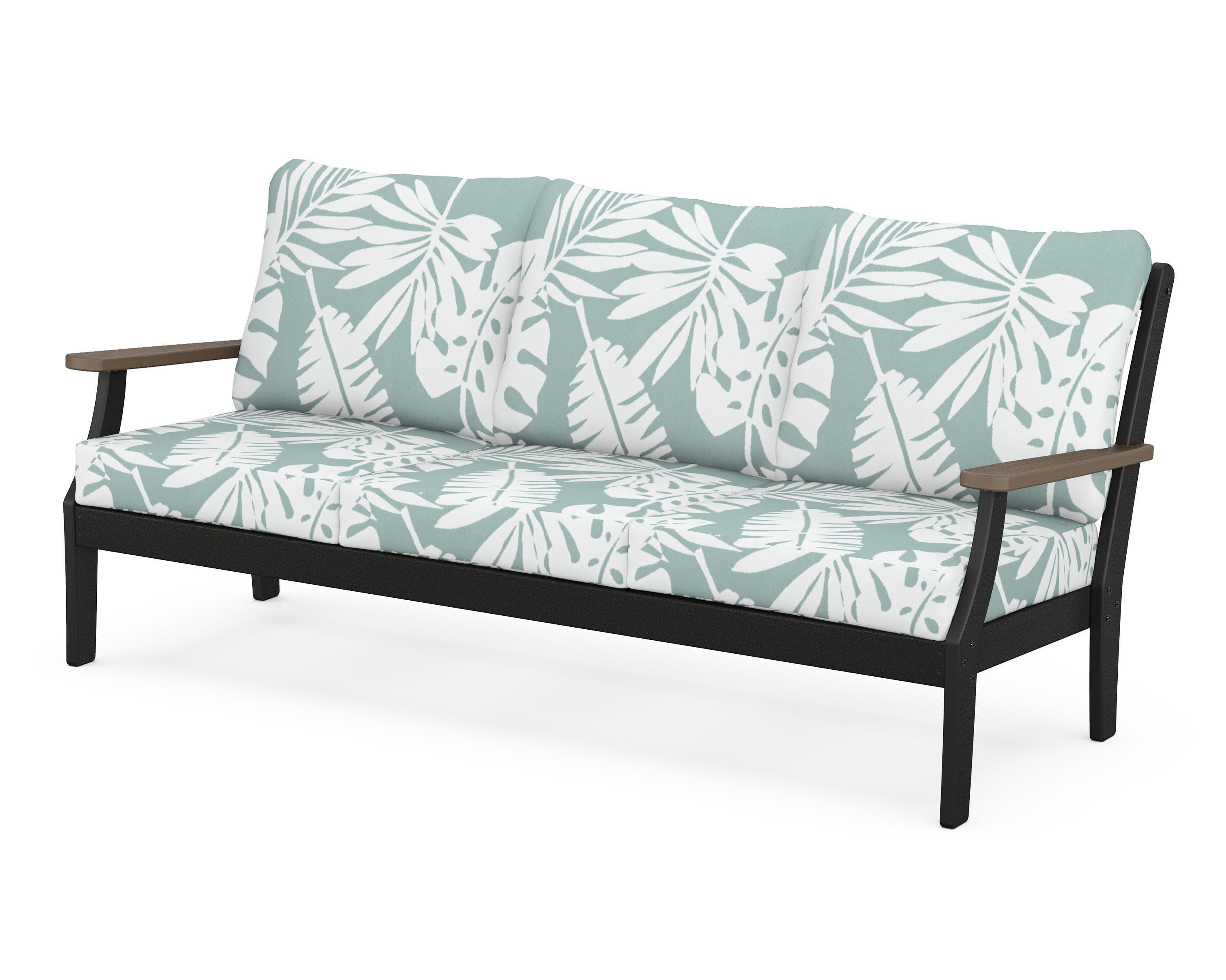 Braxton Deep Seating Sofa in Black / Kona / Leaf Glacier Spa
