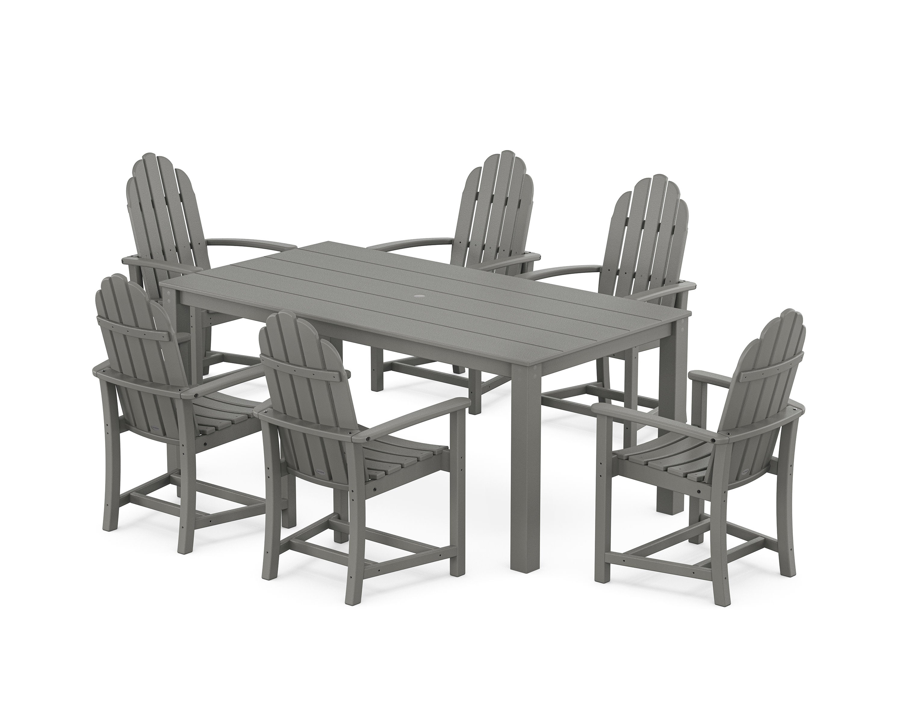 Classic Adirondack 7-Piece Parsons Dining Set in Slate Grey