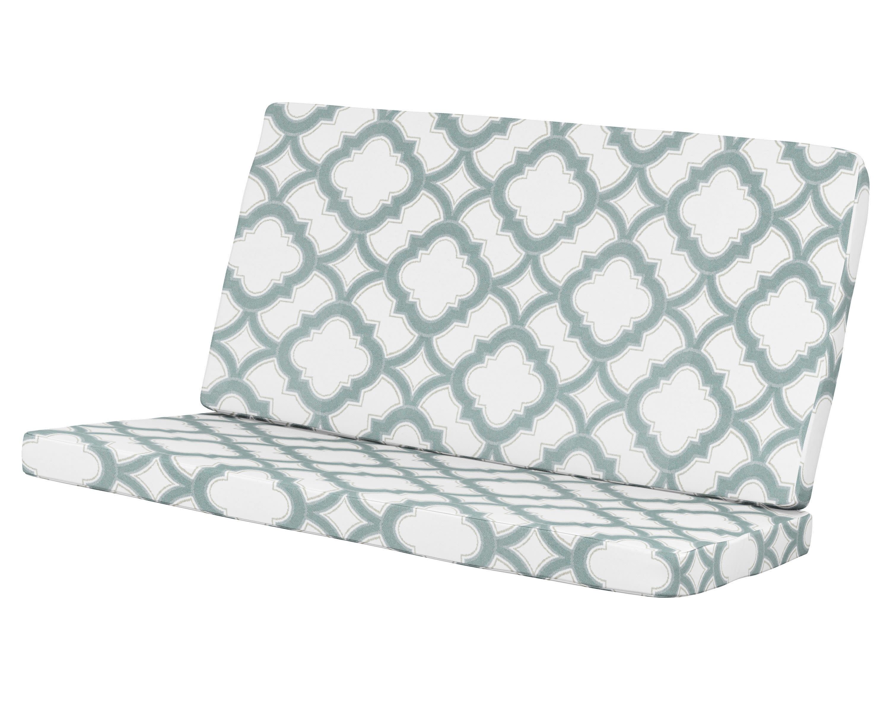 Modern Loveseat Cushion in Trellis Glacier Spa