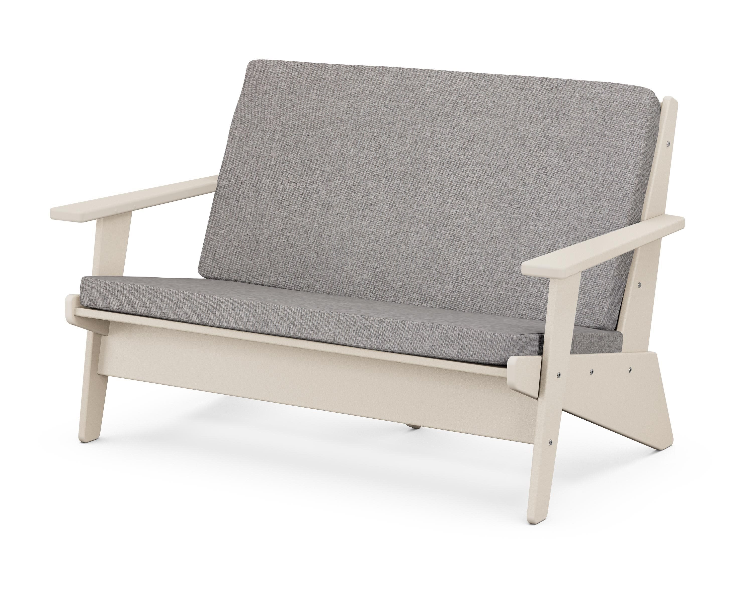 Riviera Modern Lounge Loveseat in Sand / Grey Mist