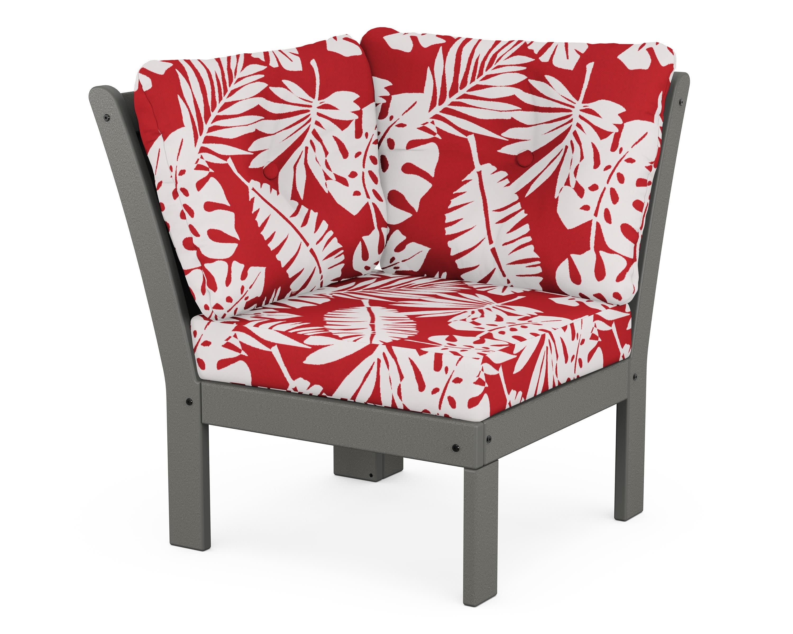 Vineyard Modular Corner Chair in Slate Grey / Leaf Crimson
