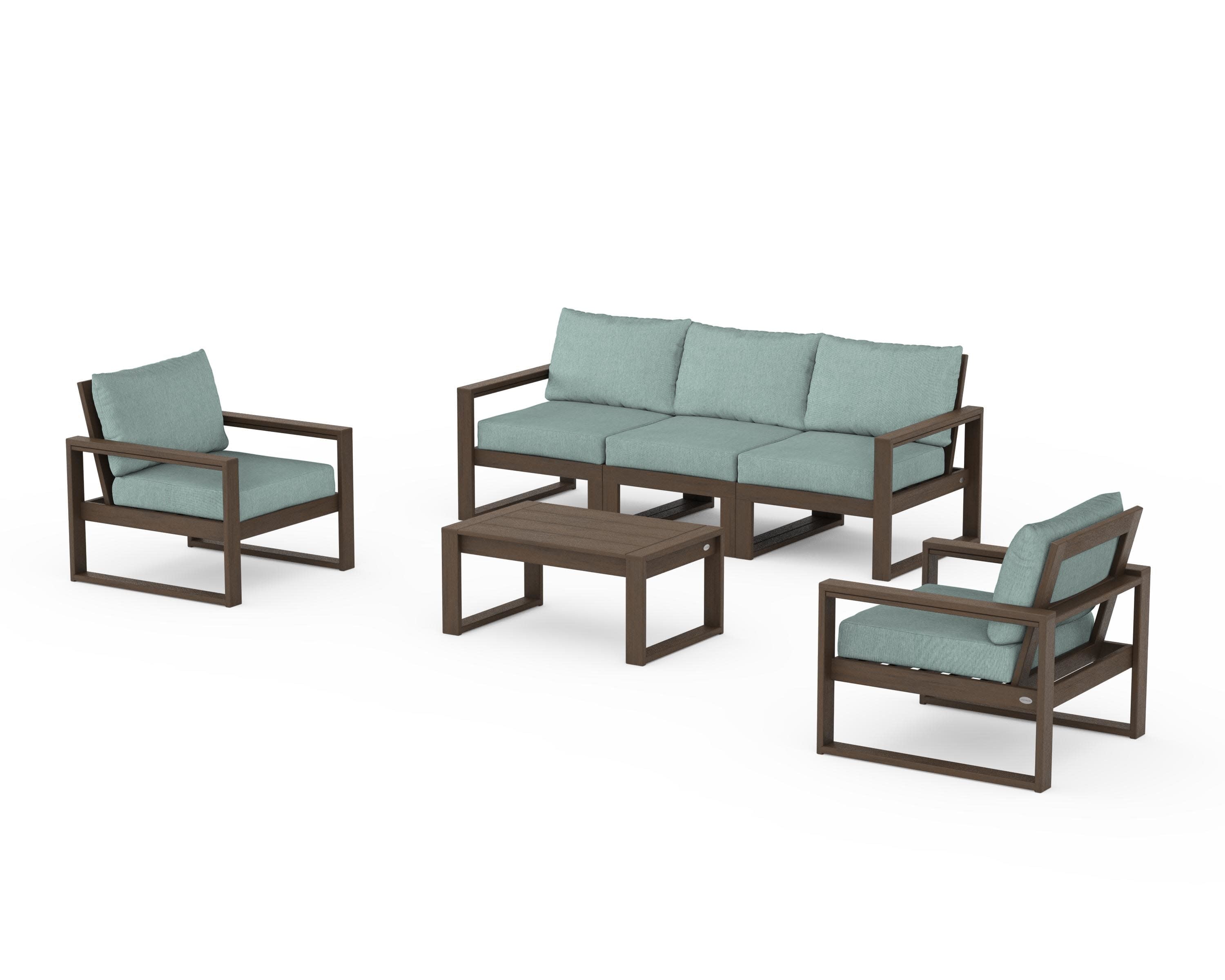 EDGE Sectional 4-Piece Deep Seating Set with Sofa in Kona / Glacier Spa