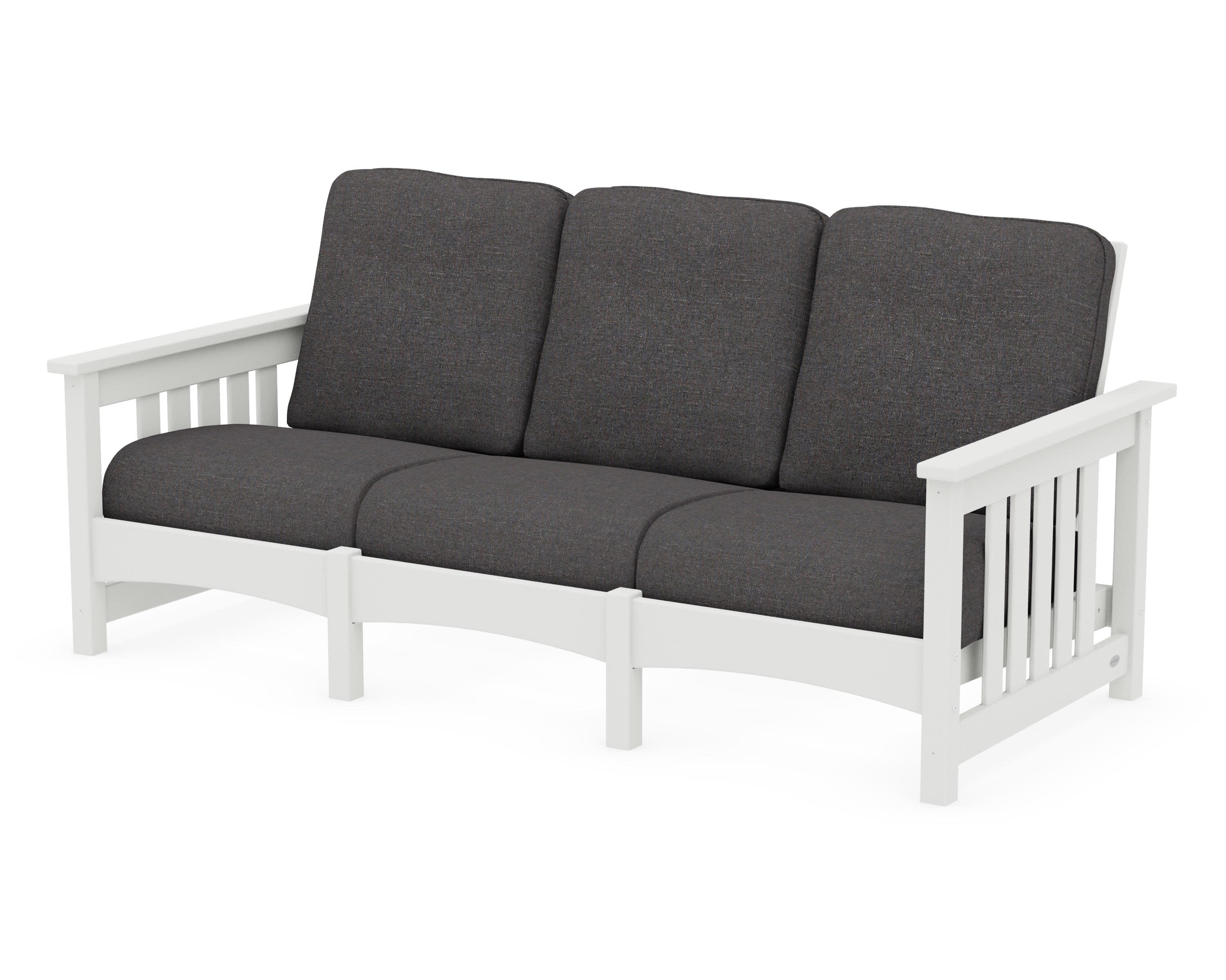 Club Mission Sofa in Vintage White / Ash Charcoal