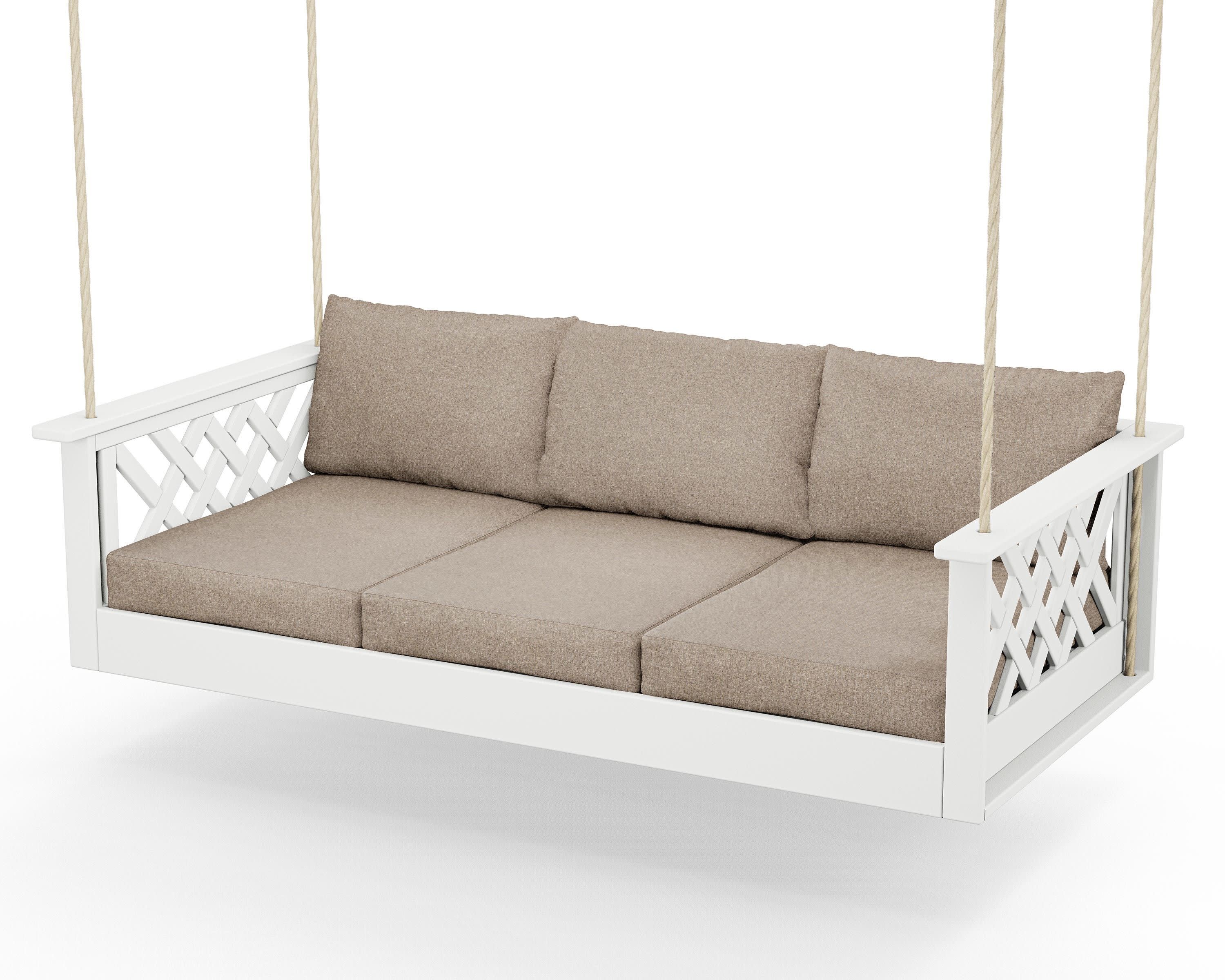Wovendale Daybed Swing in White / Spiced Burlap