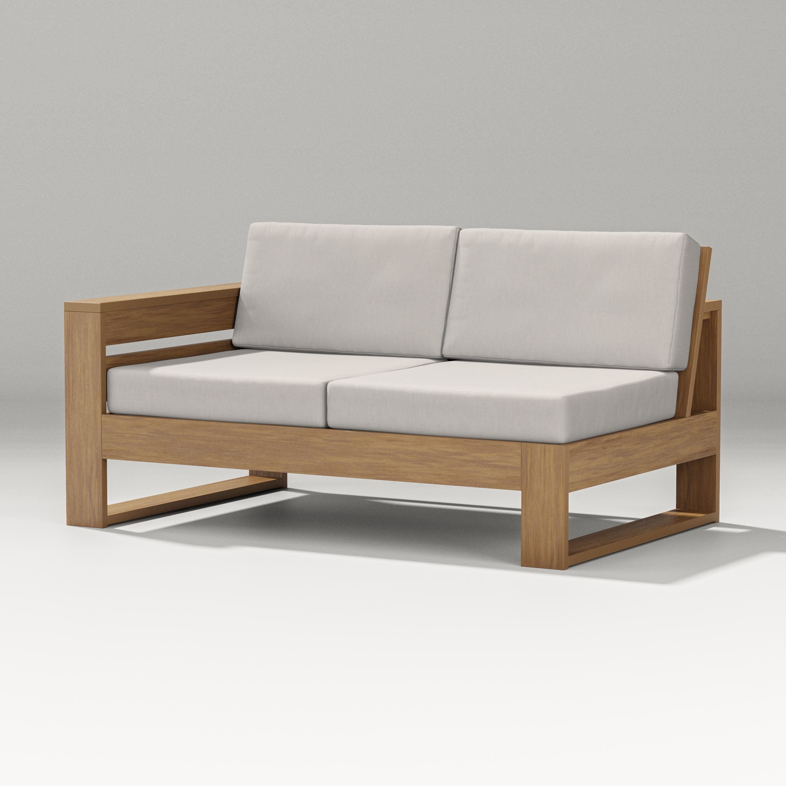 Latitude Modular Left Arm Loveseat in Natural / Cast Ash