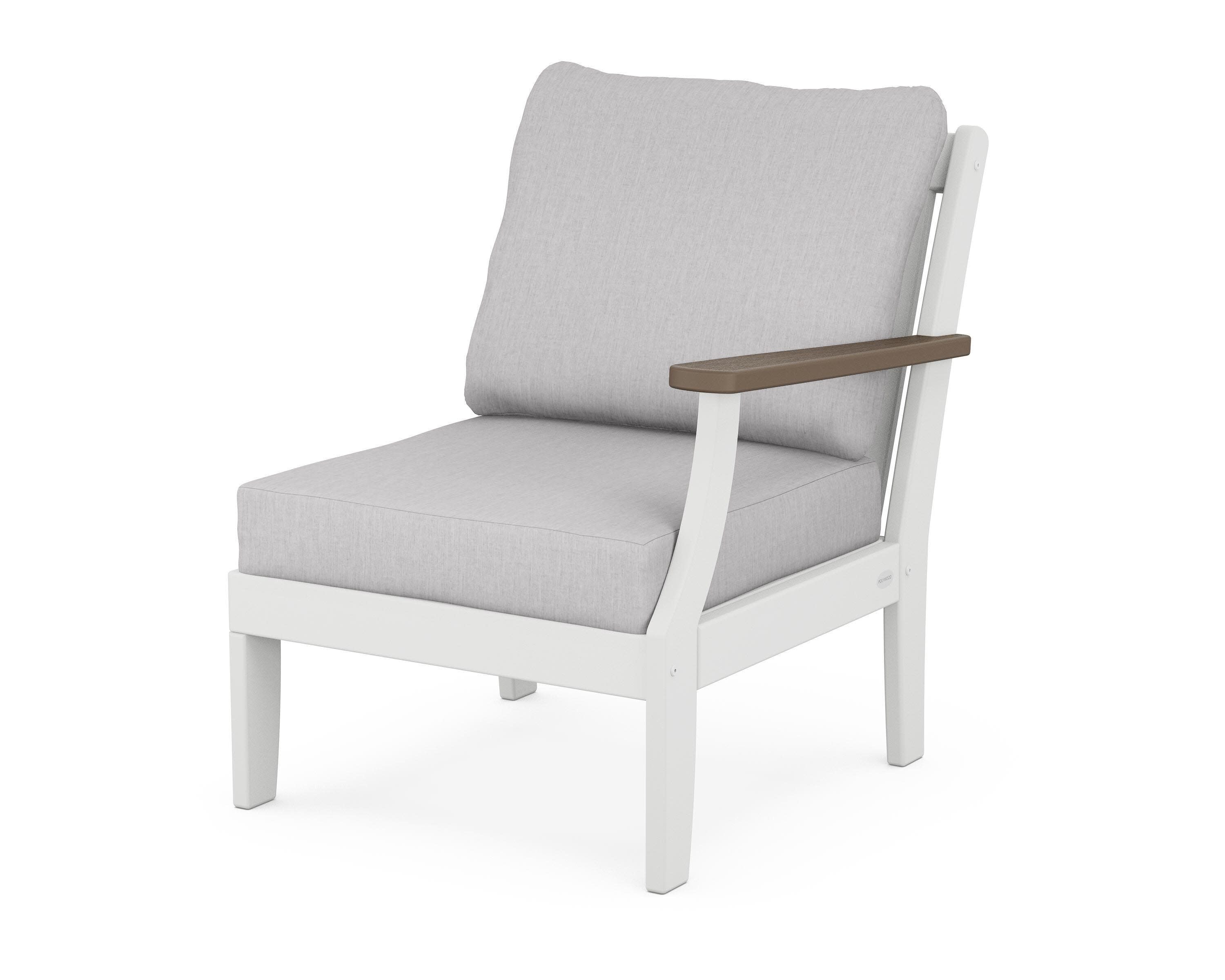 Braxton Modular Right Arm Chair in White / Kona / Granite