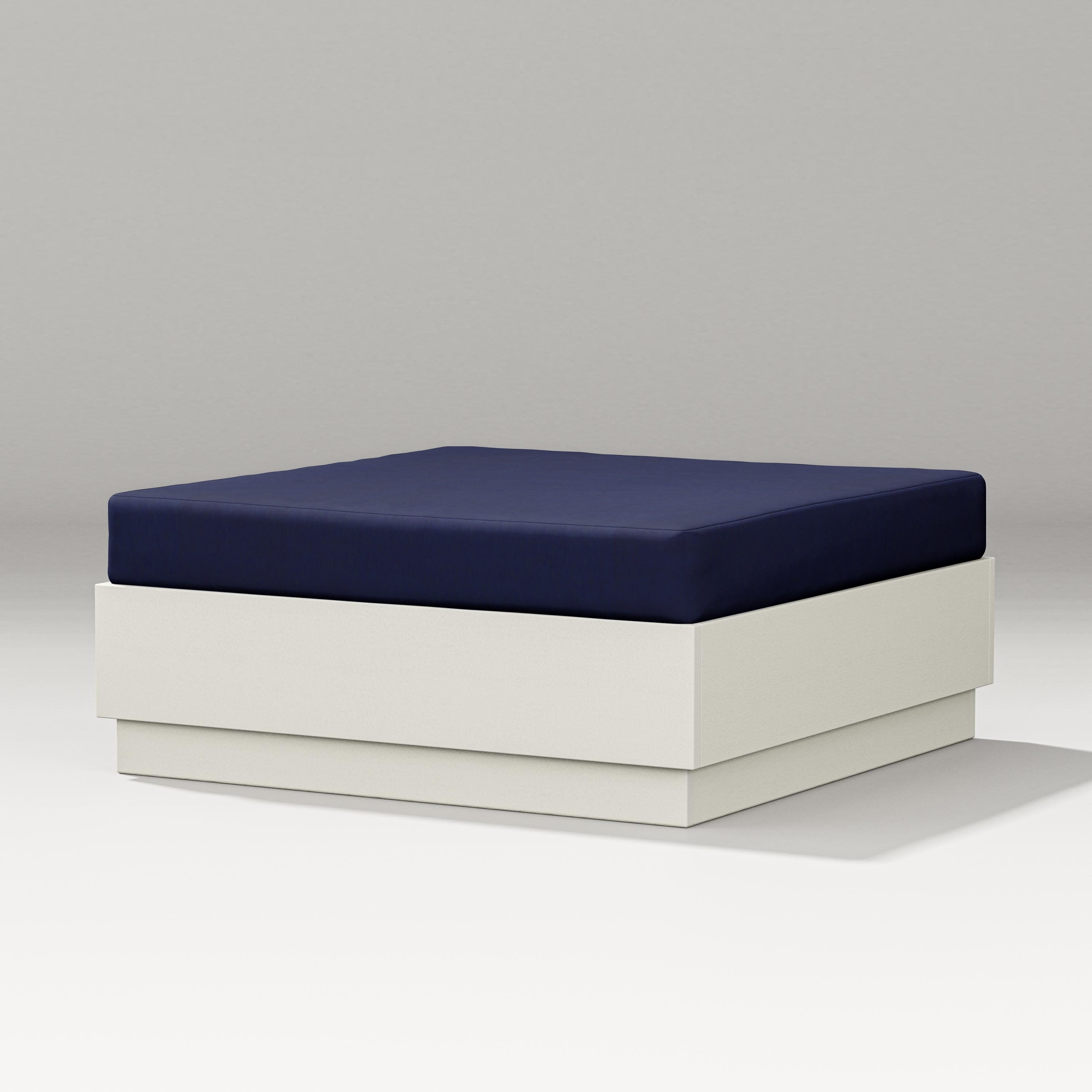 Elevate Lounge Ottoman in Vintage White / Navy
