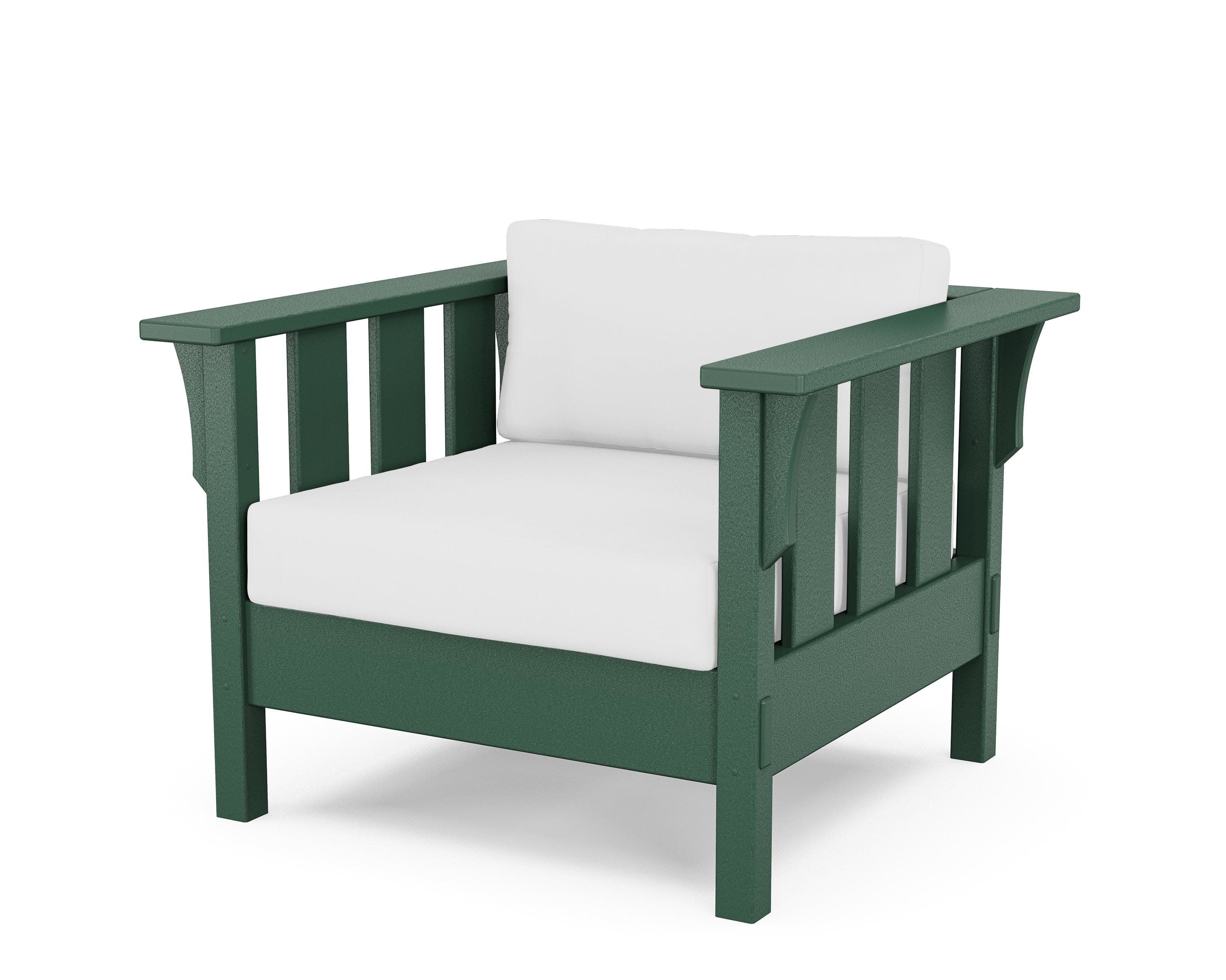 Acadia Deep Seating Chair in Green / Natural