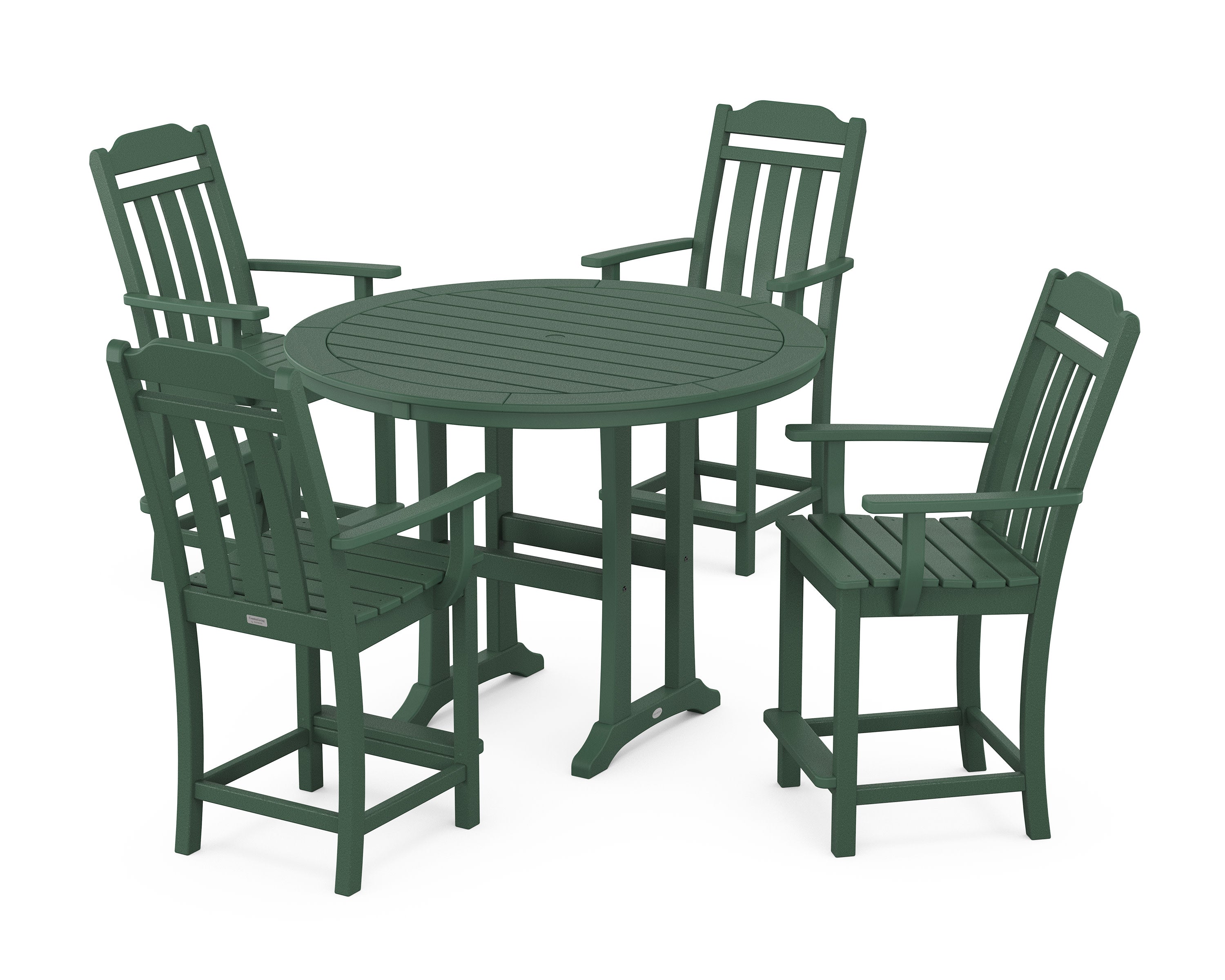 Cottage 5-Piece Round Counter Set in Green