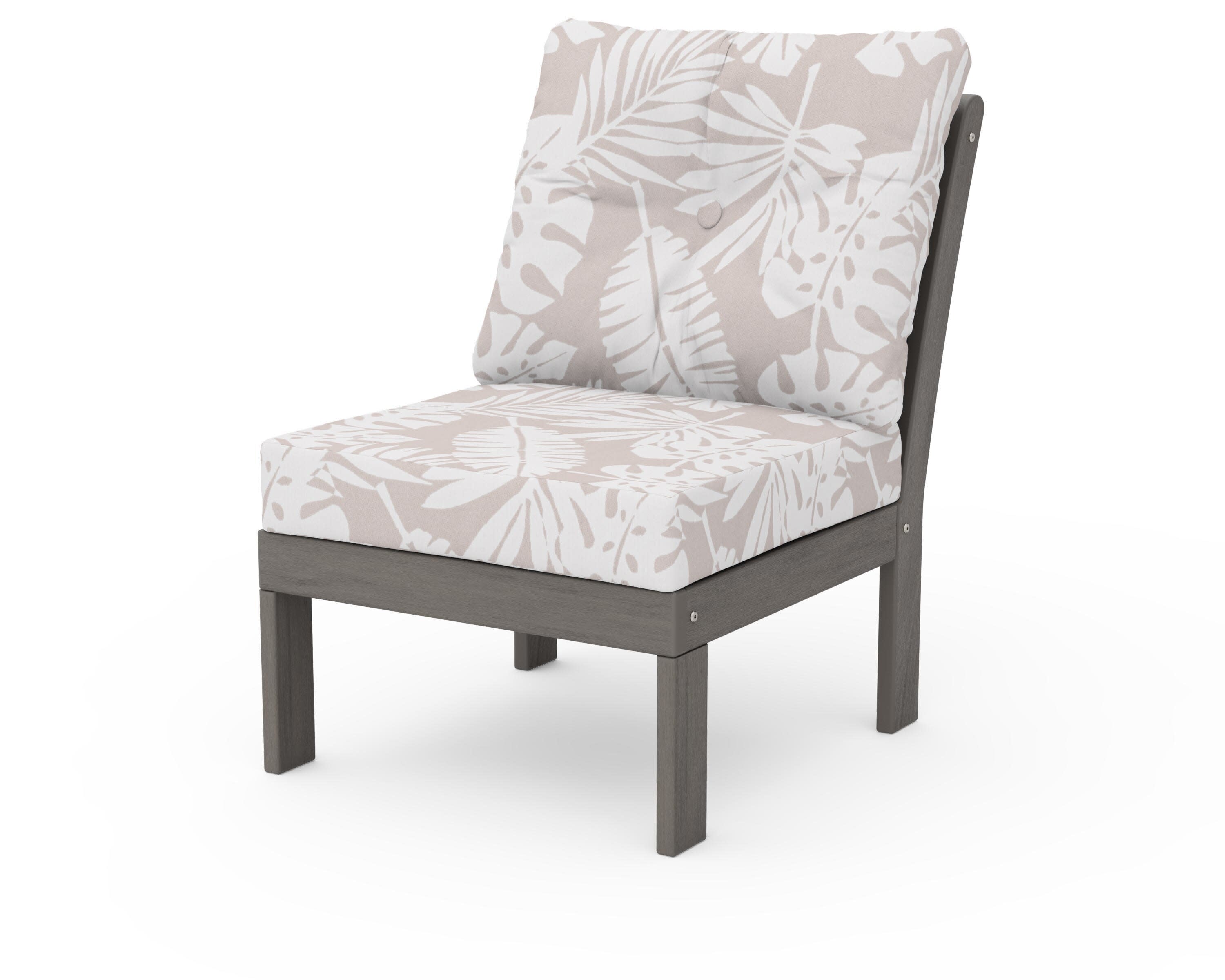 Vineyard Modular Armless Chair in Driftwood / Leaf Dune Burlap