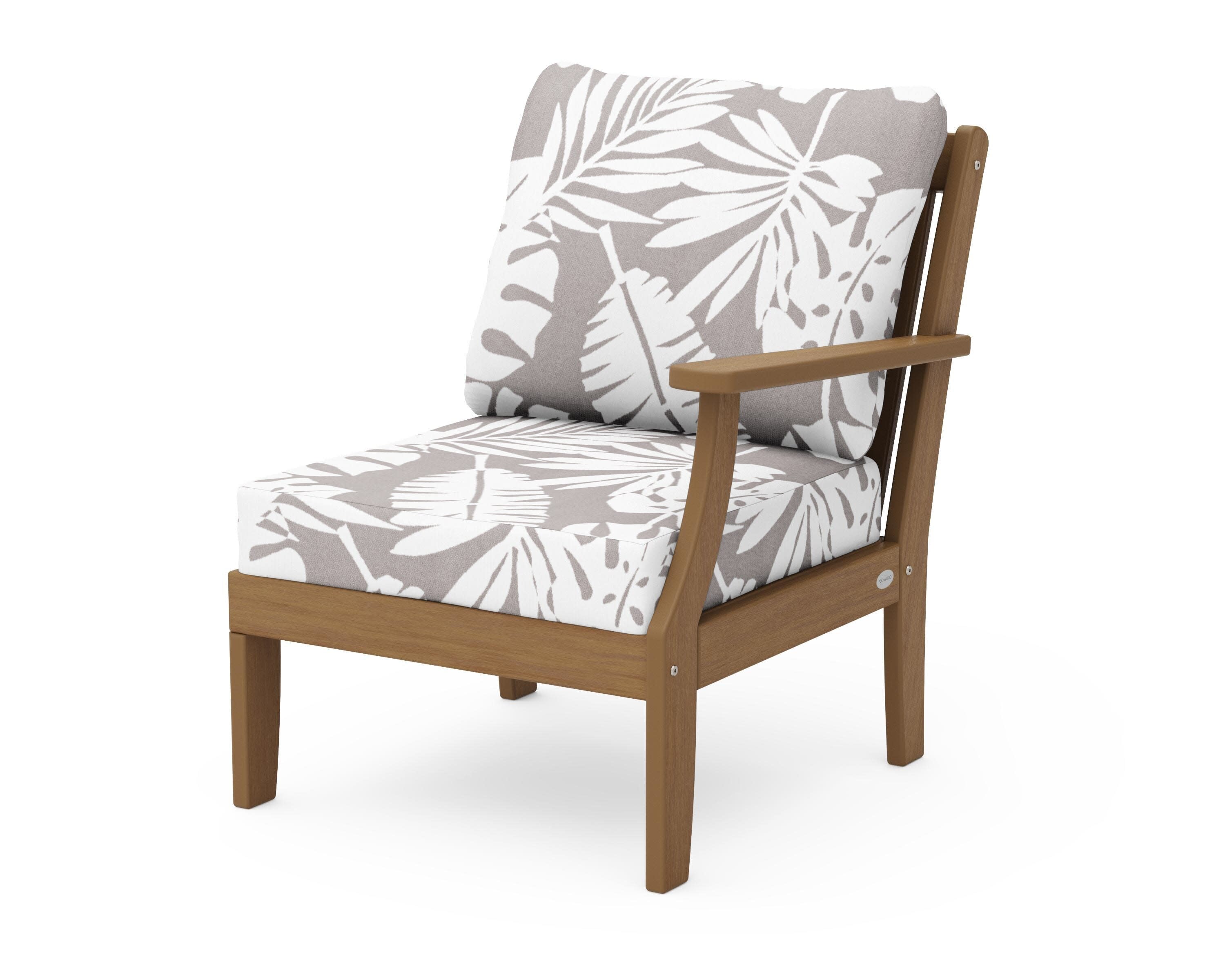 Braxton Modular Right Arm Chair in Natural / Leaf Grey Mist