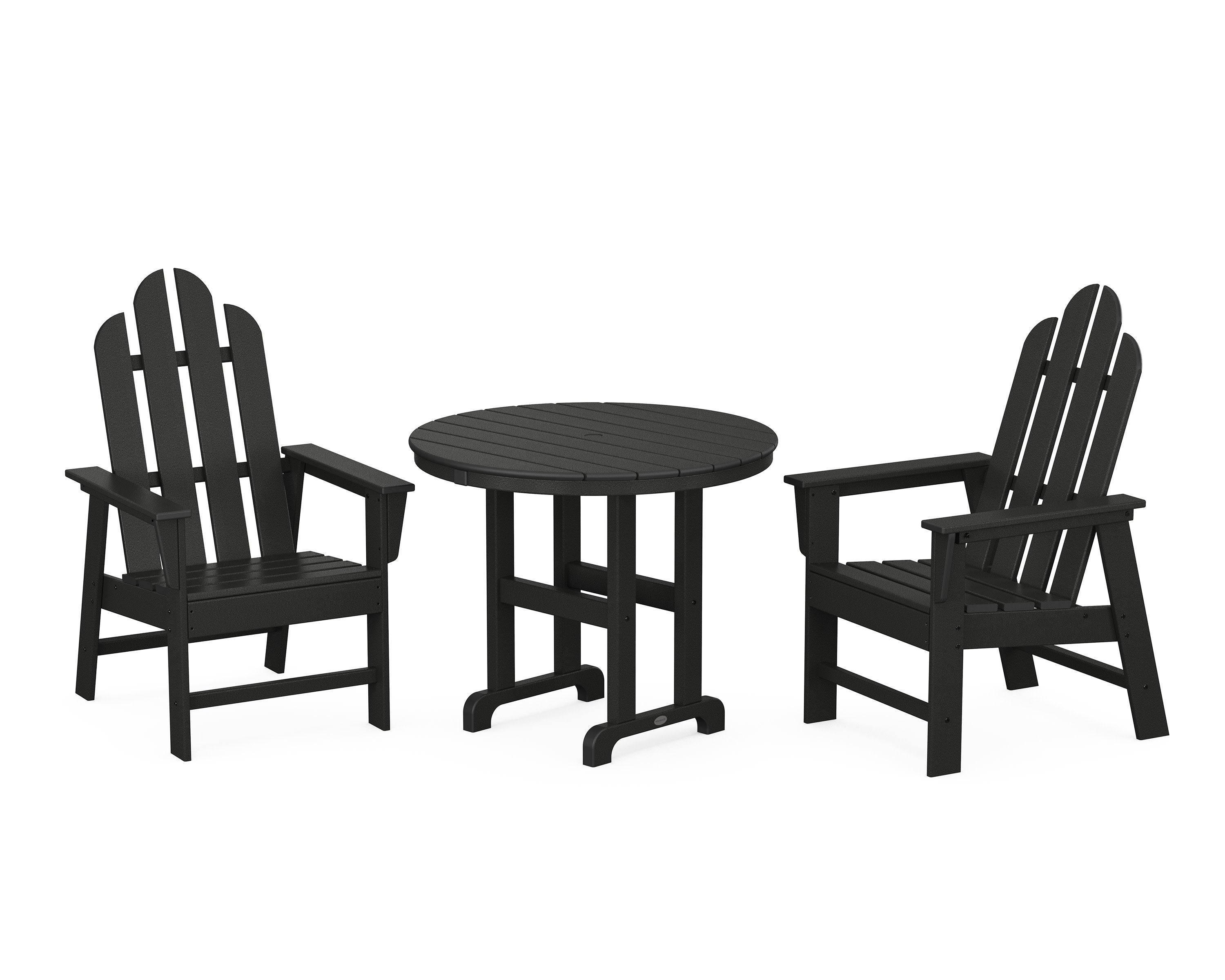 Long Island 3-Piece Round Dining Set in Black