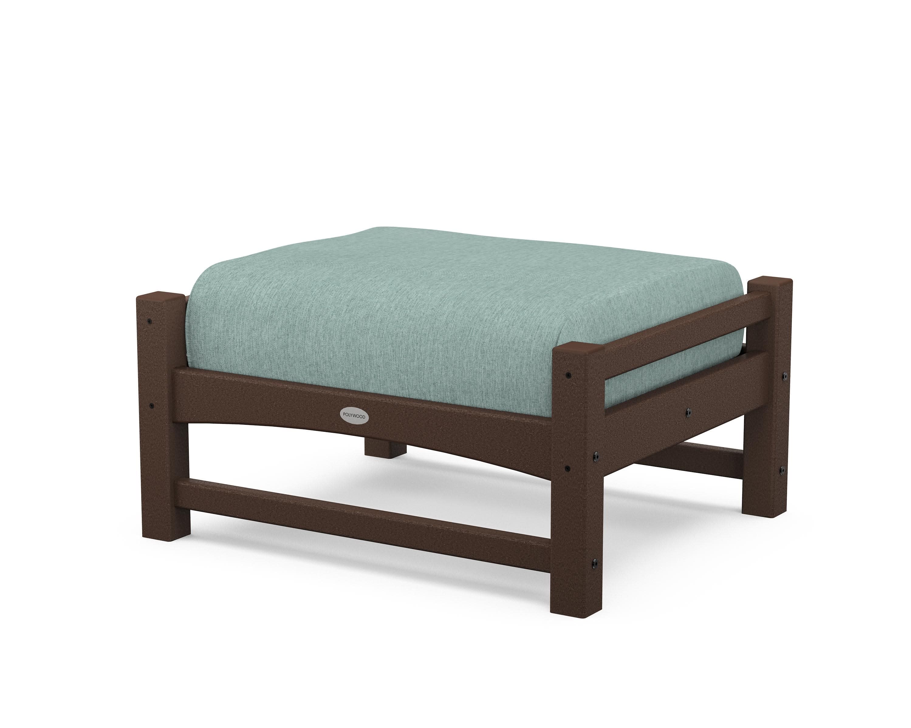 Club Ottoman in Mahogany / Glacier Spa