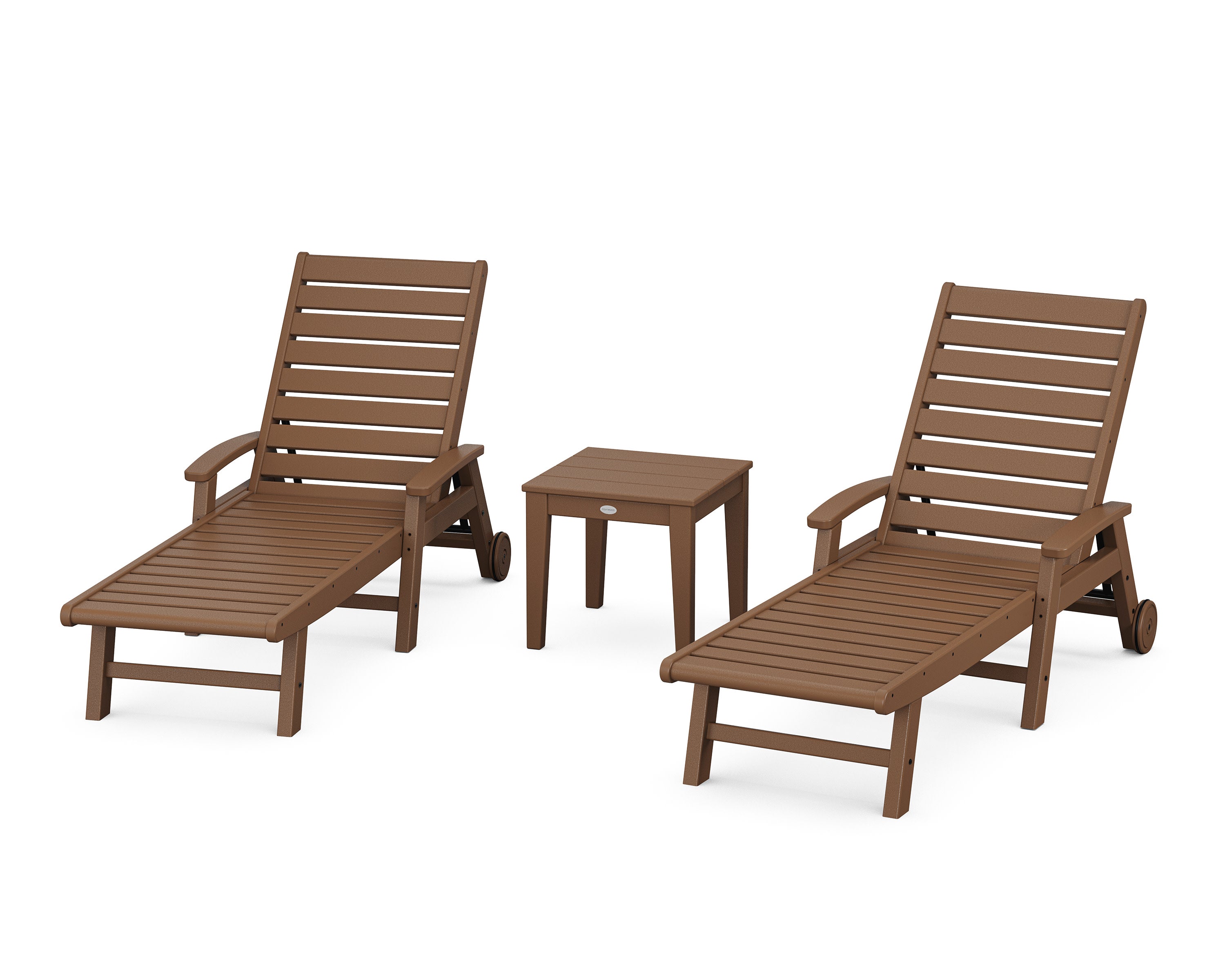 Signature Chaise 3-Piece Set with Wheels in Teak